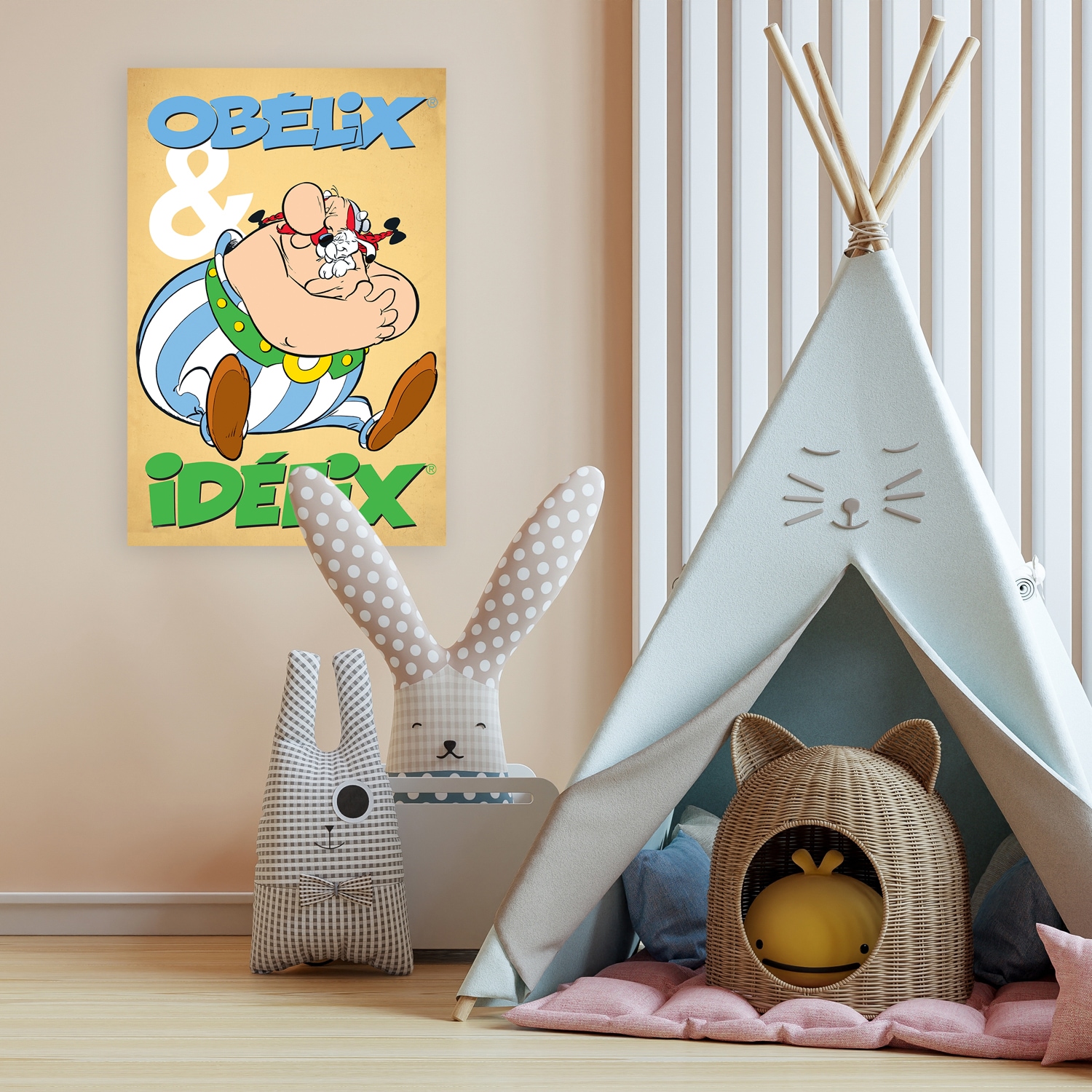 LuckyLinde Leinwandbild »Obelix und Idefix II«, Cartoon-Comic-Fantasy-Figuren-Film-Filmfiguren, (1 St.), Canvasbild Wanddeko Bild zum Film "Kampf der Häuptlinge"