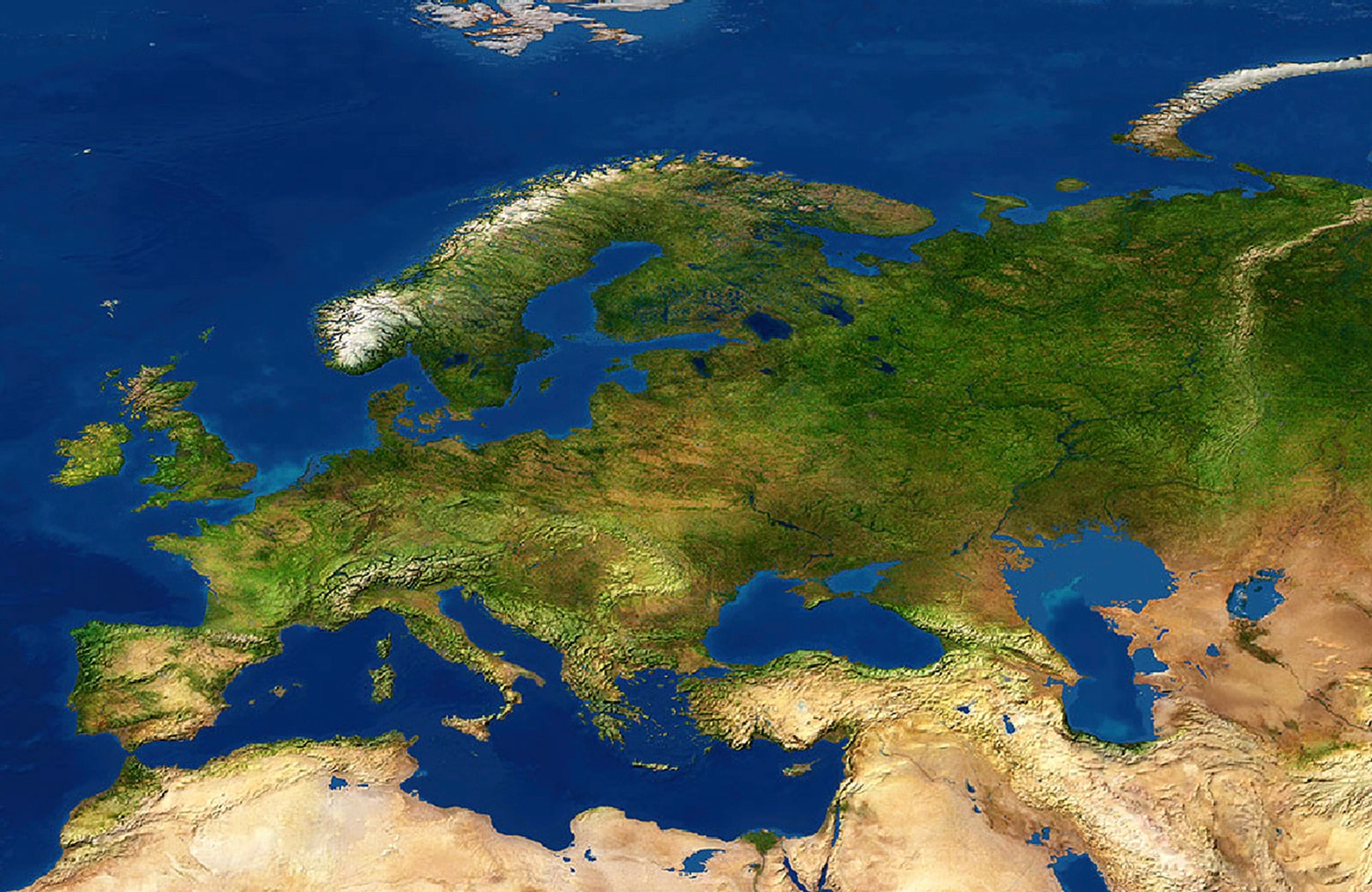 Fototapete »LANDKARTE-TOPOGRAFISCH EUROPA SKANDINAVIEN DETSCHLAND«