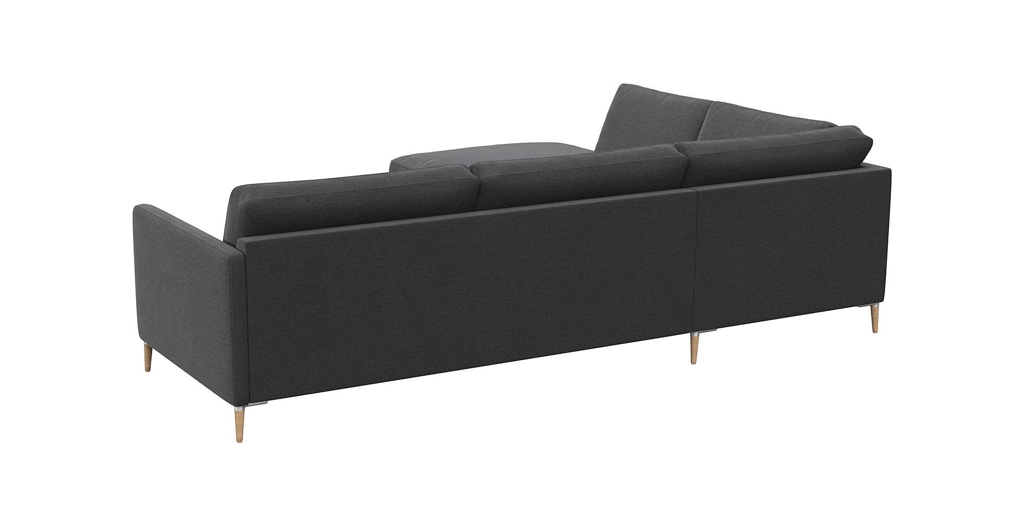 FLEXLUX Ecksofa »Fiore, L-Form« schmale Armlehnen, Kaltschaum, Füße Alu+ Eiche