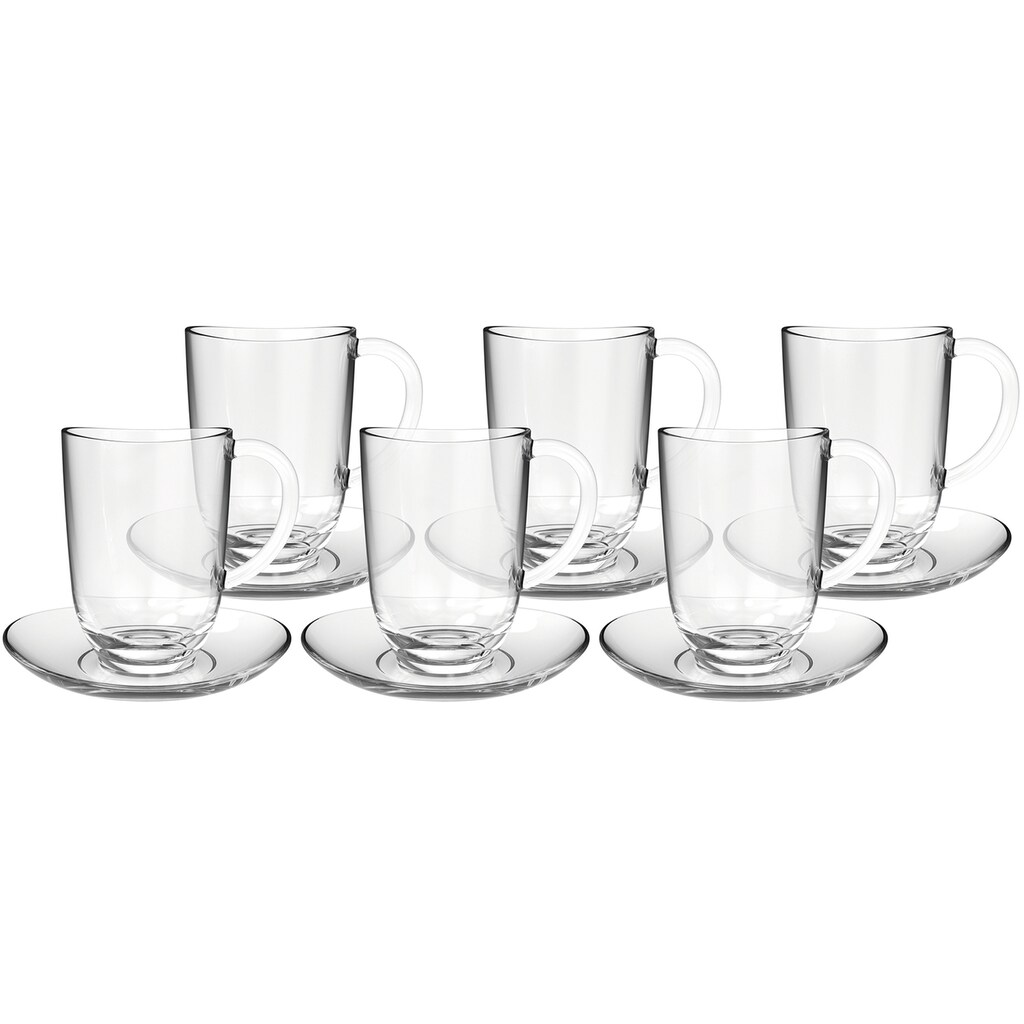 LEONARDO Latte-Macchiato-Glas »NAPOLI«, (Set, 6 tlg., 6 Latte Macchiatotassen-6 Untertassen)