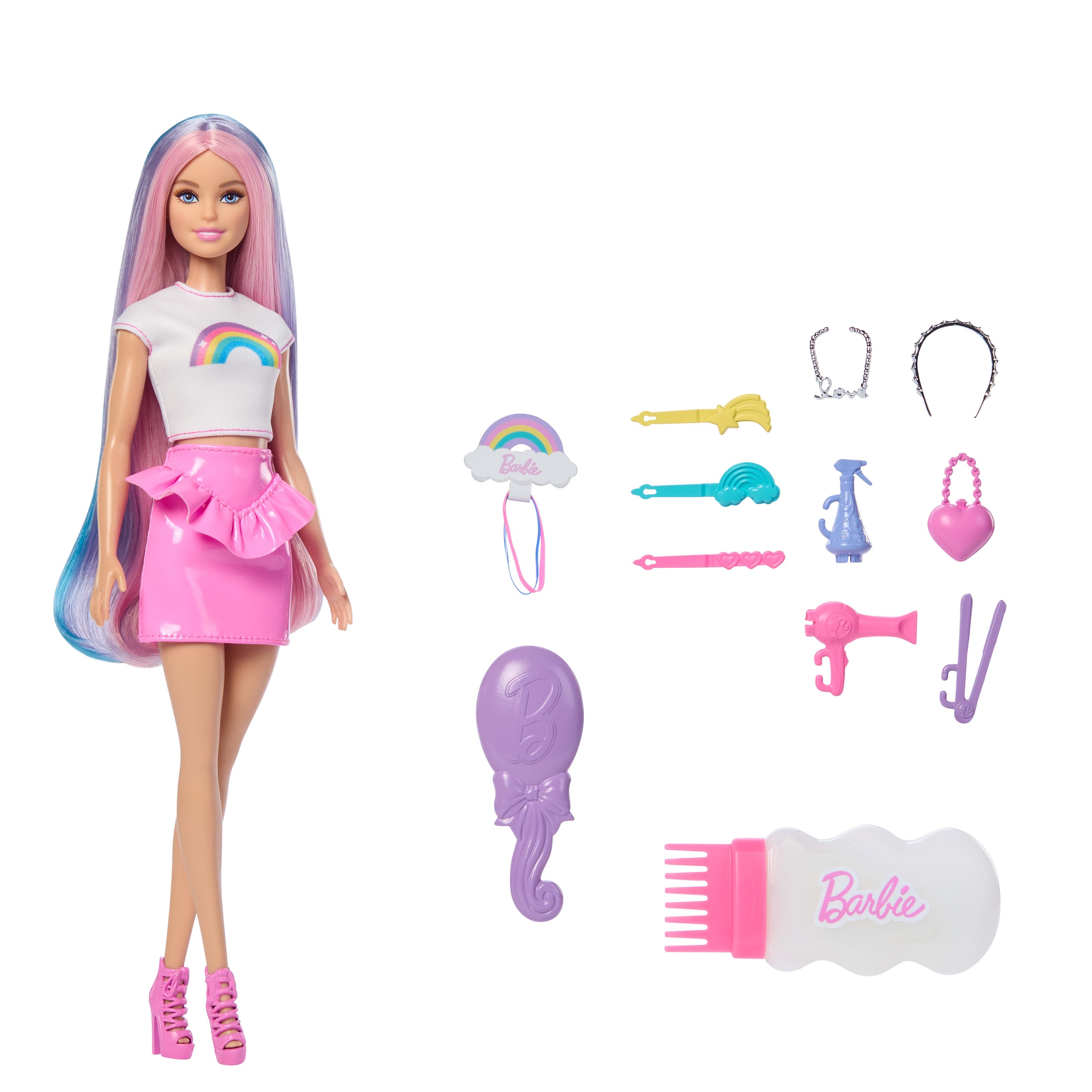 Barbie Anziehpuppe »Barbie Haarspiel Regenbogen Glitzer«