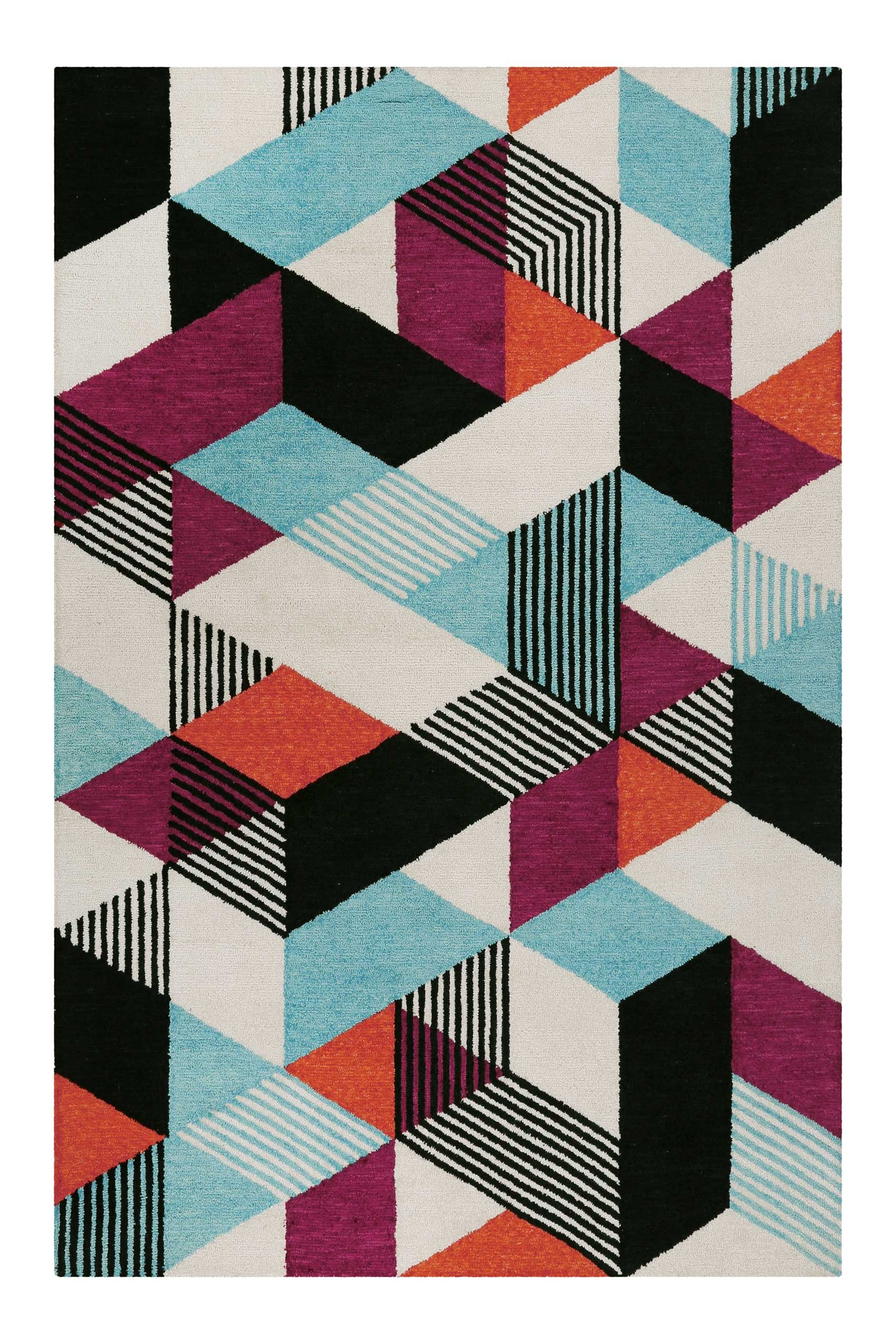 Esprit Teppich »Uptown,  ESP-39872«, rechteckig, 8 mm Höhe, bunt, handgetuftet, grafischer Retro Look für Wohnzimmer, Schlafzimmer