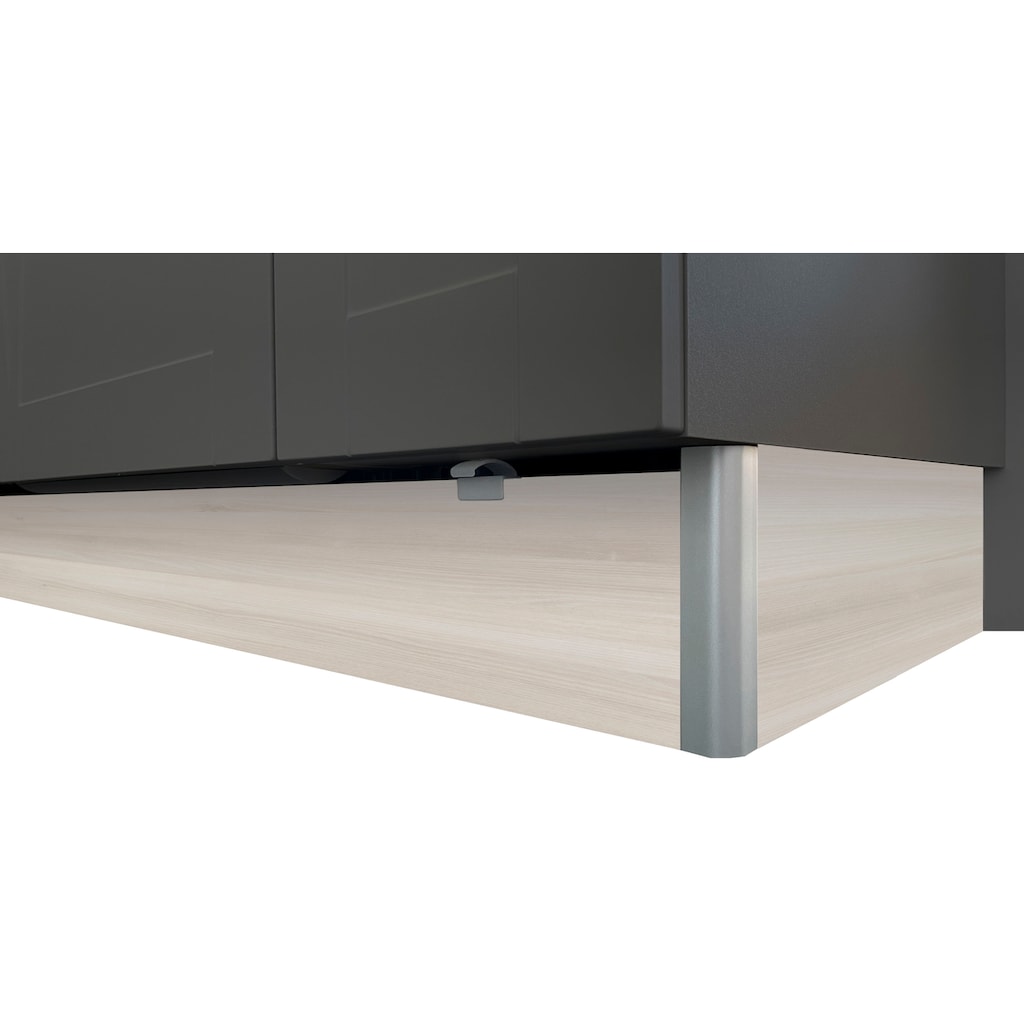 OPTIFIT Küchenzeile »Bern«, mit E-Geräten, Breite 300 cm, mit höhenverstellbaren Füßen, gedämpfte Türen und Schubkästen, Metallgriffe