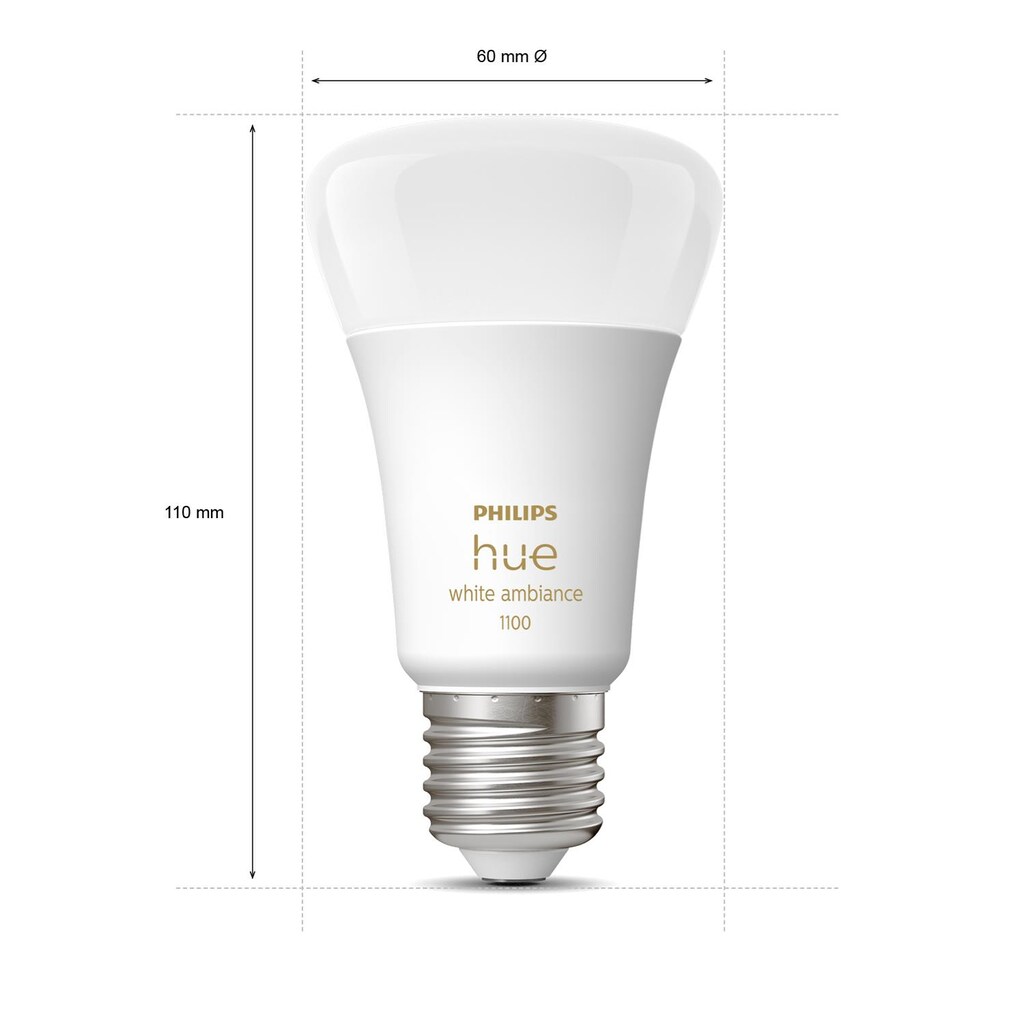 Philips Hue Smarte LED-Leuchte »White Ambiance E27 Doppelpack 2x1100«