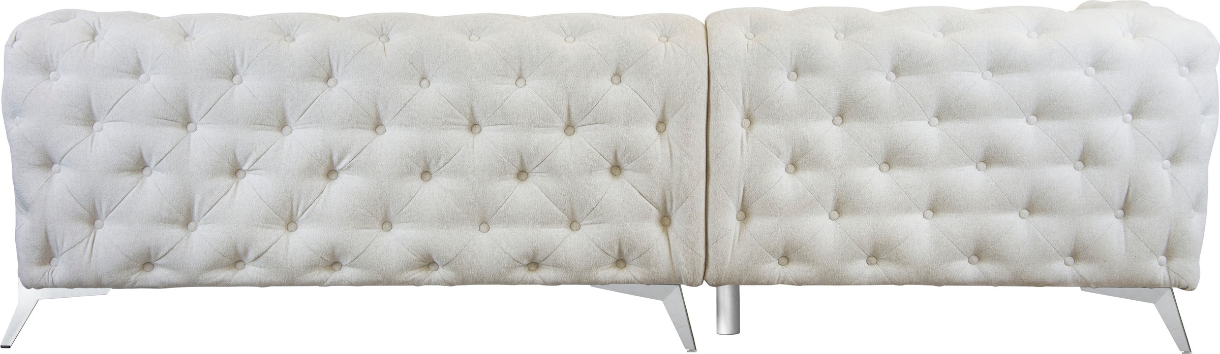 Leonique Chesterfield-Sofa »Amaury L-Form«, moderne Chersterfield-Optik, Breite 262 cm, Fußfarbe wählbar