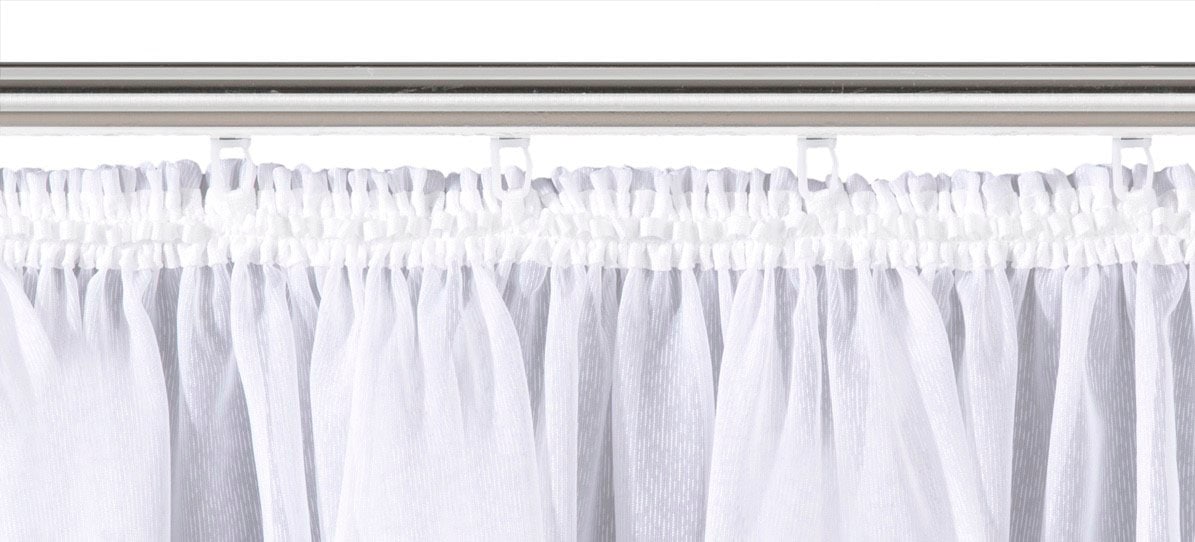 Weckbrodt Gardine »Brüssel«, (1 St.), echte Stickerei, Voile, halbtransparent, Bordüre, Kante, gebogt, Store