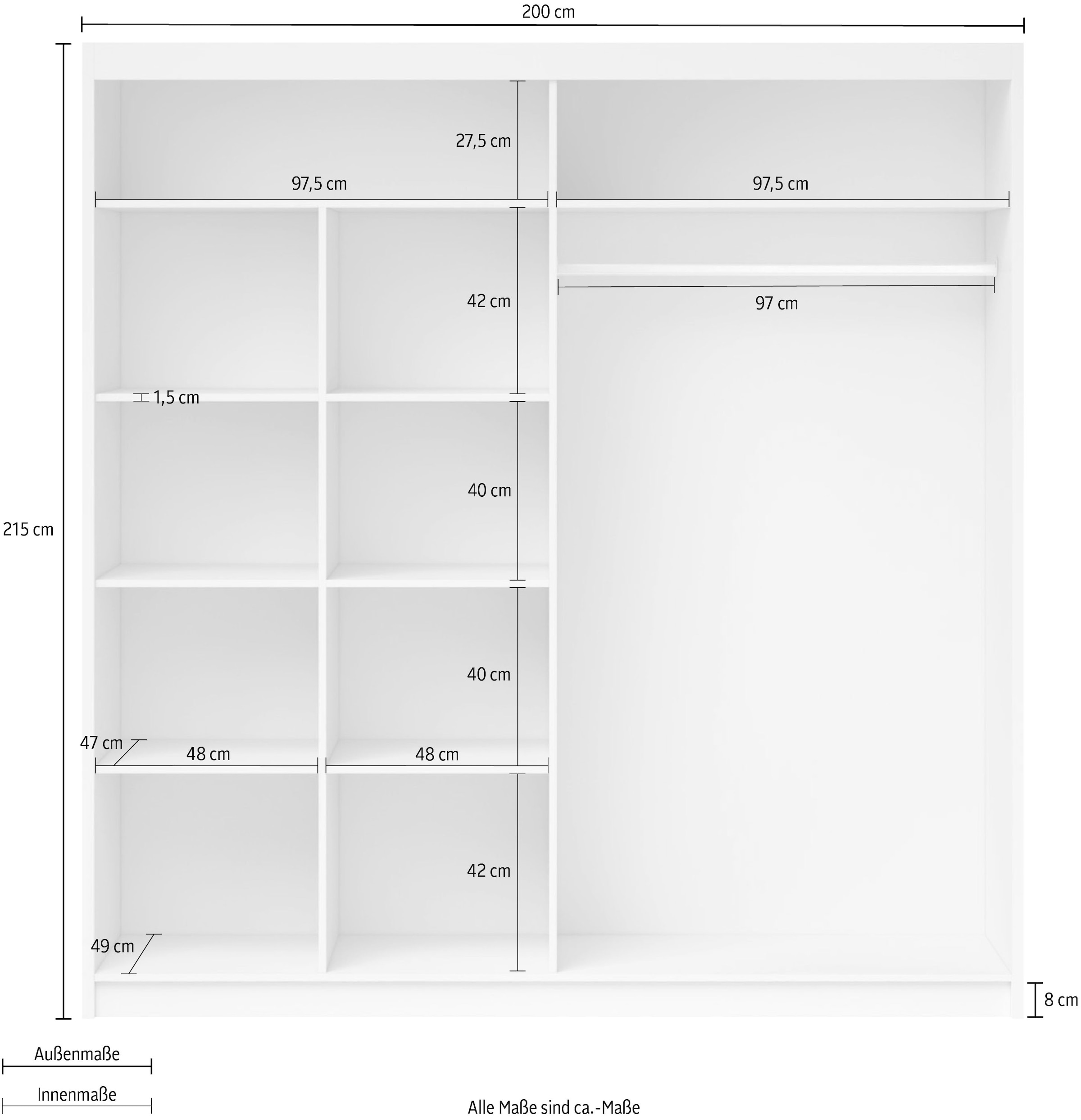 Helvetia Schwebetürenschrank »Alfa«, Mit Spiegel