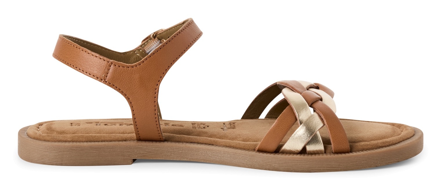 Tamaris Riemchensandale, Sandalette, Sommerschuh mit Riemchen in Flechtoptik