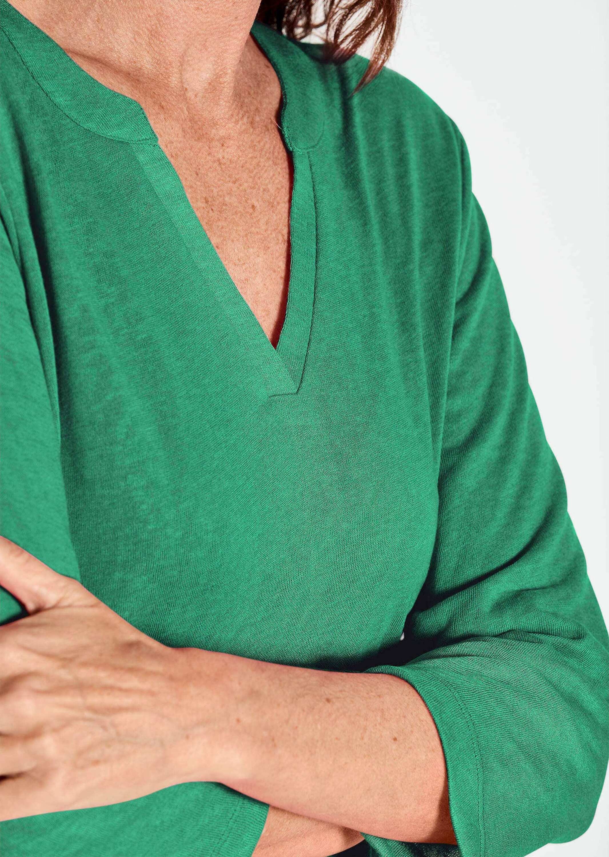 GOLDNER Kurzarmshirt »Modisches 3/4-Arm-Oberteil« Flammen-Optik