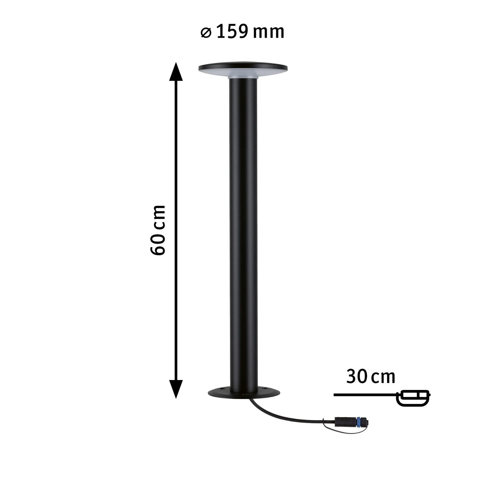 Paulmann LED Pollerleuchte »Plug & Shine Plate Einzelleuchte IP44 2200K 7W Anthrazit«, 1 flammig, insektenfreundlich