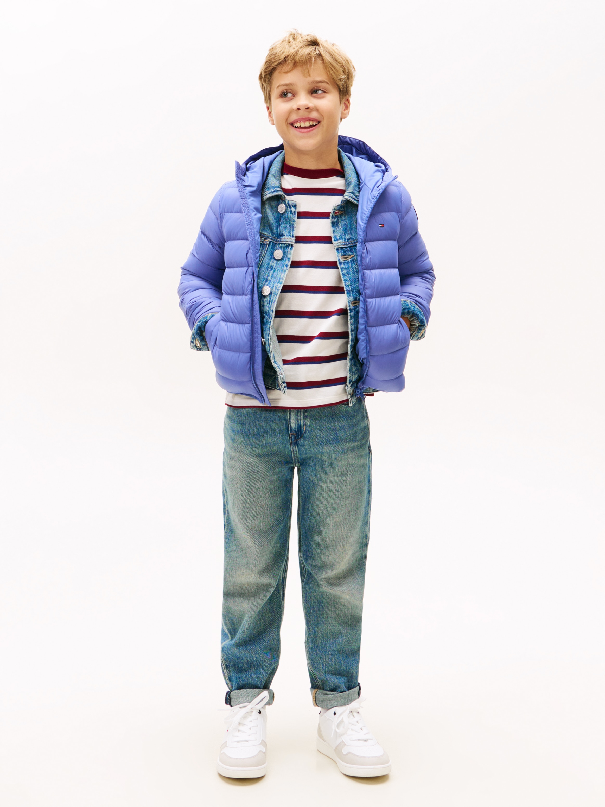 Tommy Hilfiger Steppjacke »U LIGHT DOWN HOODED JACKET« mit Kapuze Kinder bis 16 Jahre
