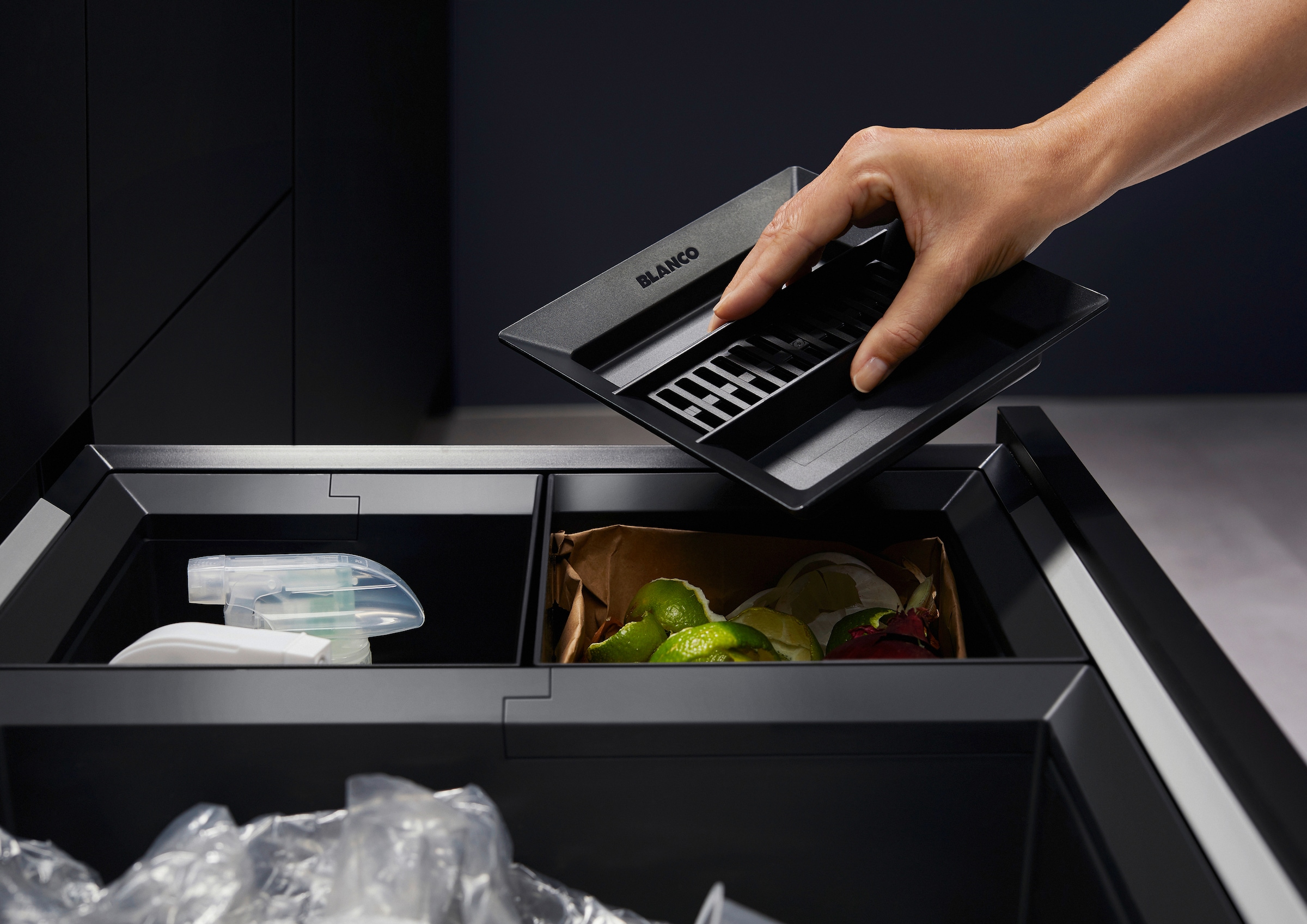 Blanco Einbaumülleimer »FLEXON II Low 50/2« 2 Behälter Abwaschbare und entnehmbare Eimer