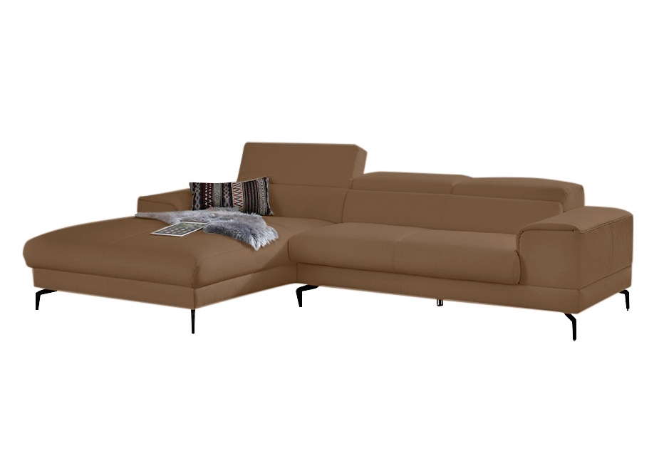 W.SCHILLIG Ecksofa »piedroo, Designsofa mit tollem Sitzkomfort, L-Form«, Kopfteilverstellung, wahlweise mit Sitztiefenverstellung, Breite 303cm