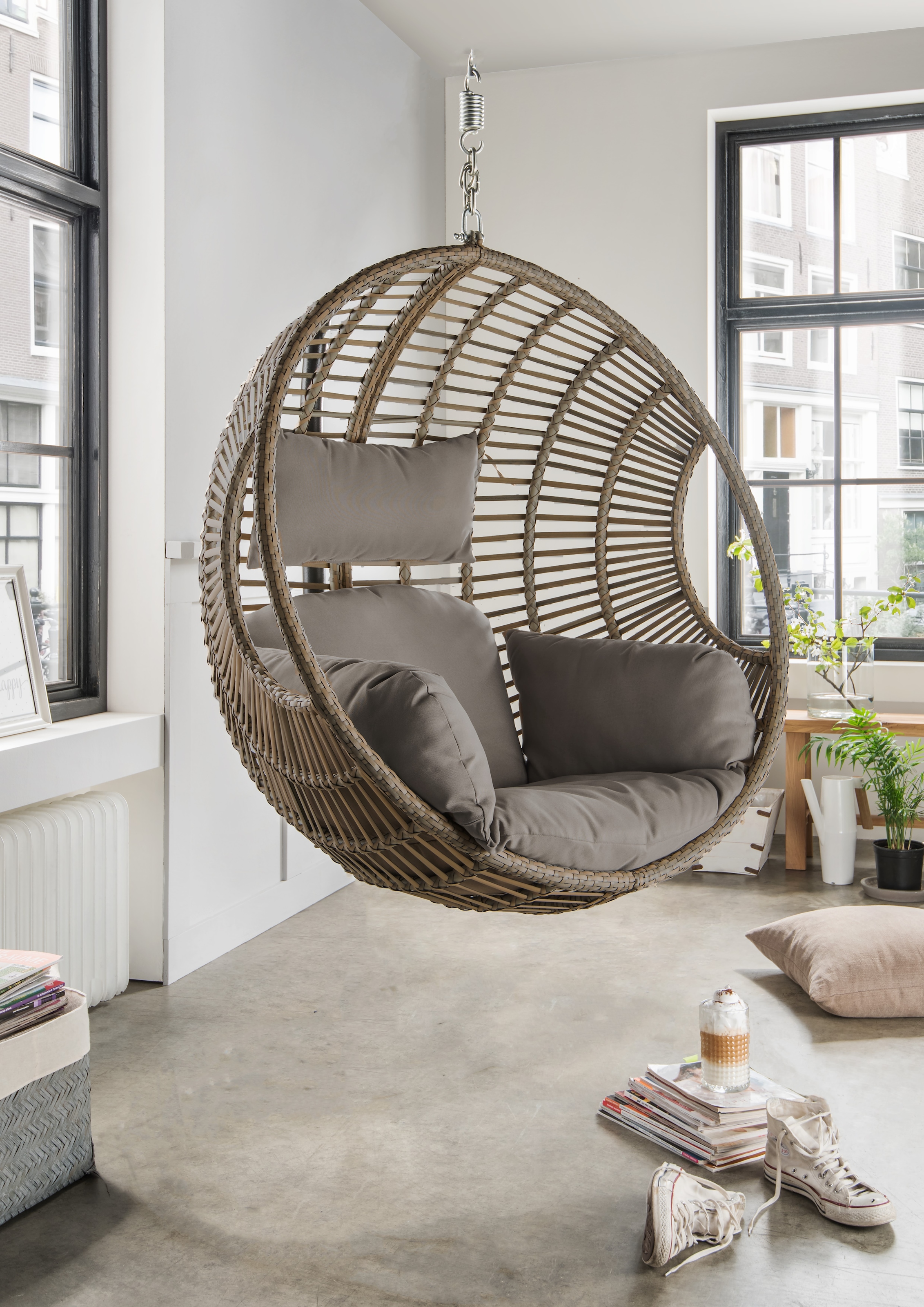 Destiny Hängesessel »COCO DE LUXE II«, Aluminium, Polyrattan, inkl. Auflage