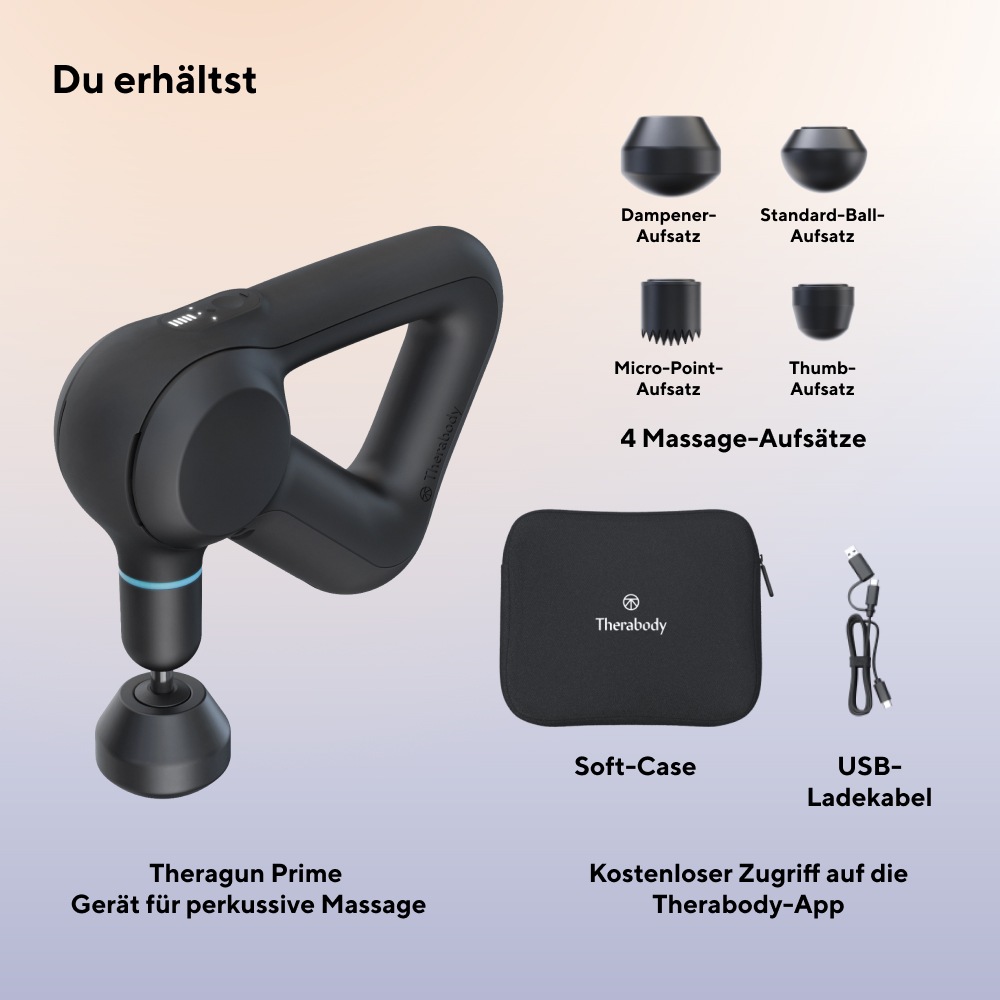 Therabody Massagepistole »Theragun Prime (5.Generation), ergonomischer Griff«, 2 Minuten Theragun wirksamer als 15 Minuten klassische Massage