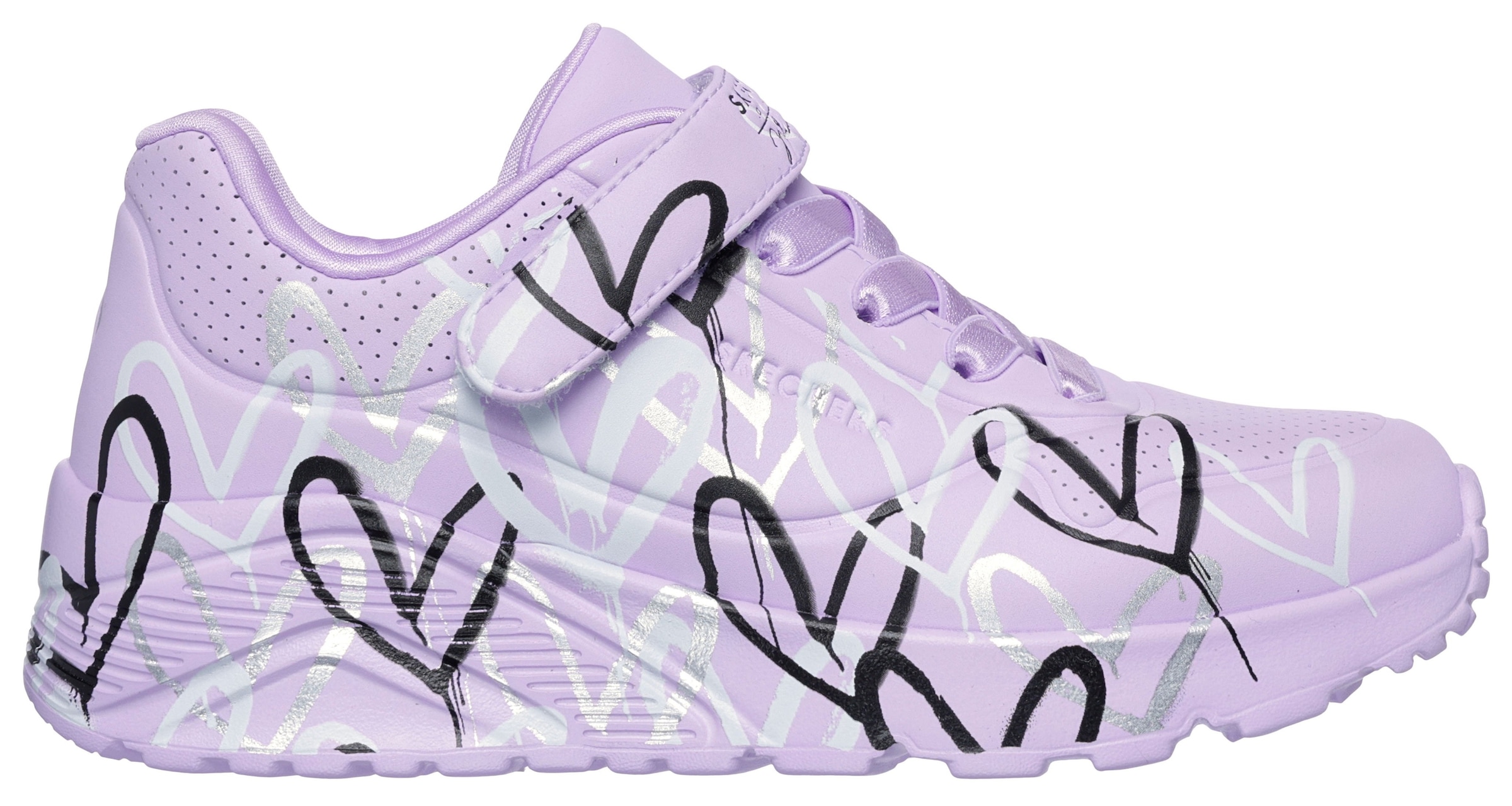 Skechers Sneaker »UNO LITE - LOVE LEVITATE«, Schnürschuh mit bedruckter Sohle, Größenschablone zum Download