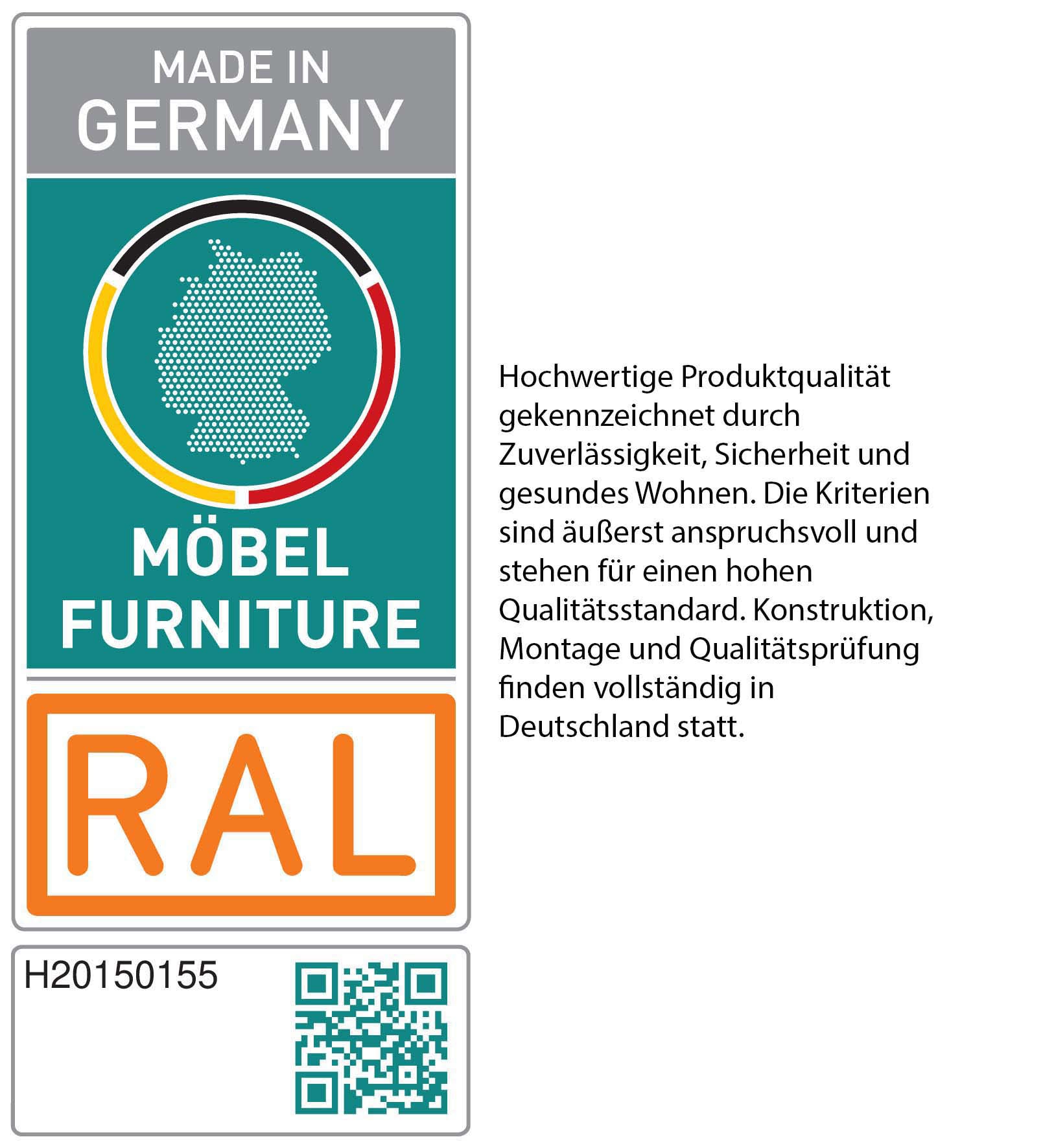 WIEMANN Holzbett »Cardiff, Bettgestell, Bettrahmen, teilmassiv, mit Polsterkopfteil« Belastbarkeit 110/220 Kg, 4-fache höhenverstellbar, MADE IN GERMANY,  Fußteil aus Massivholz, verschiedene Größen