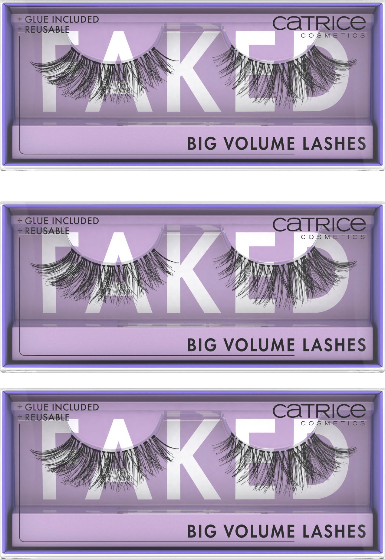 Catrice Bandwimpern »Faked False Lashes Set 01«, (Set, 3 tlg.), mit drei Produktvariationen
