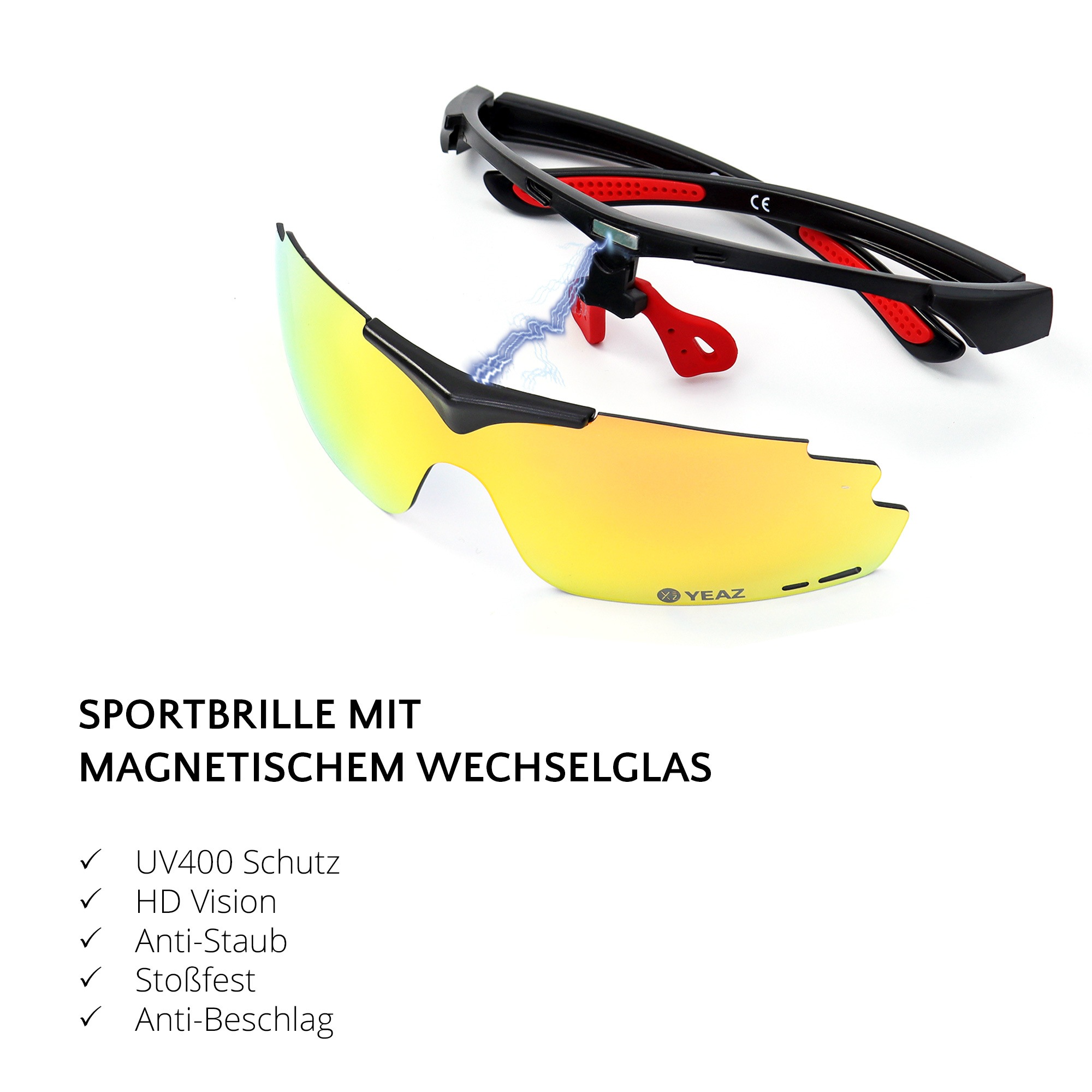 YEAZ Snowboardbrille »Magnet-Sport-Sonnenbrille SUNUP«