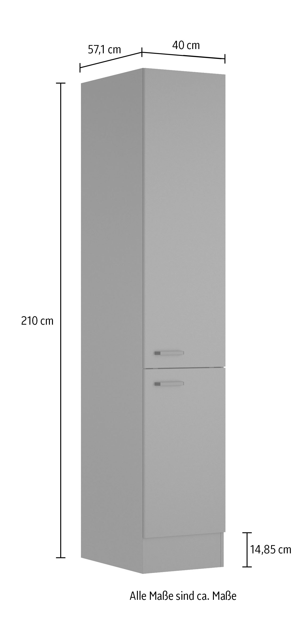 OPTIFIT Hochschrank »OPTImulti« Breite 40 cm, Höhe 210 cm, Tiefe 57,1 cm, mit 2 Türen, 3 Einlegeböden