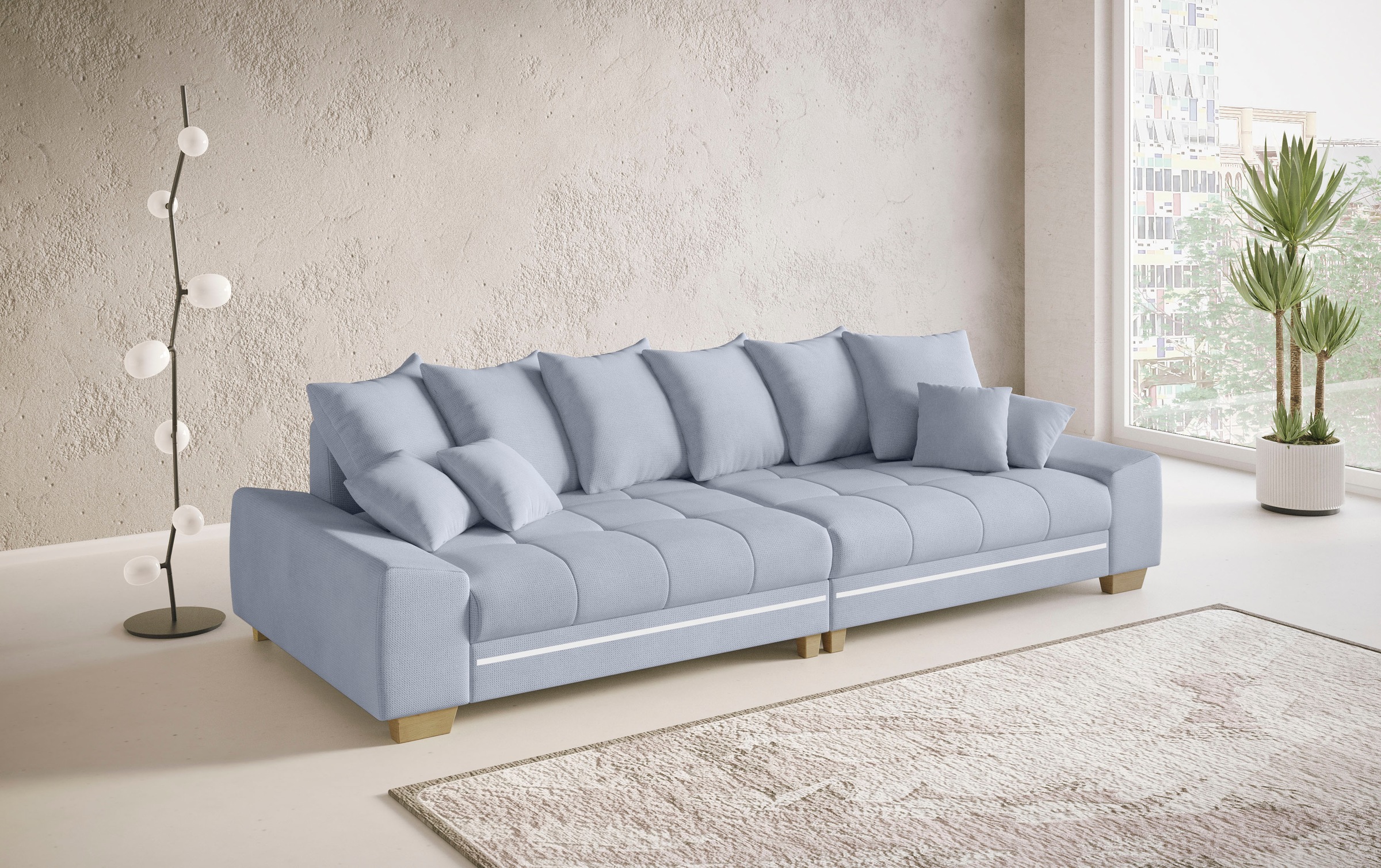 Mr. Couch Big-Sofa »Nikita II«, mit RGB-LED Beleuchtung, Kaltschaumpolsterung bis 140 kg belastbar