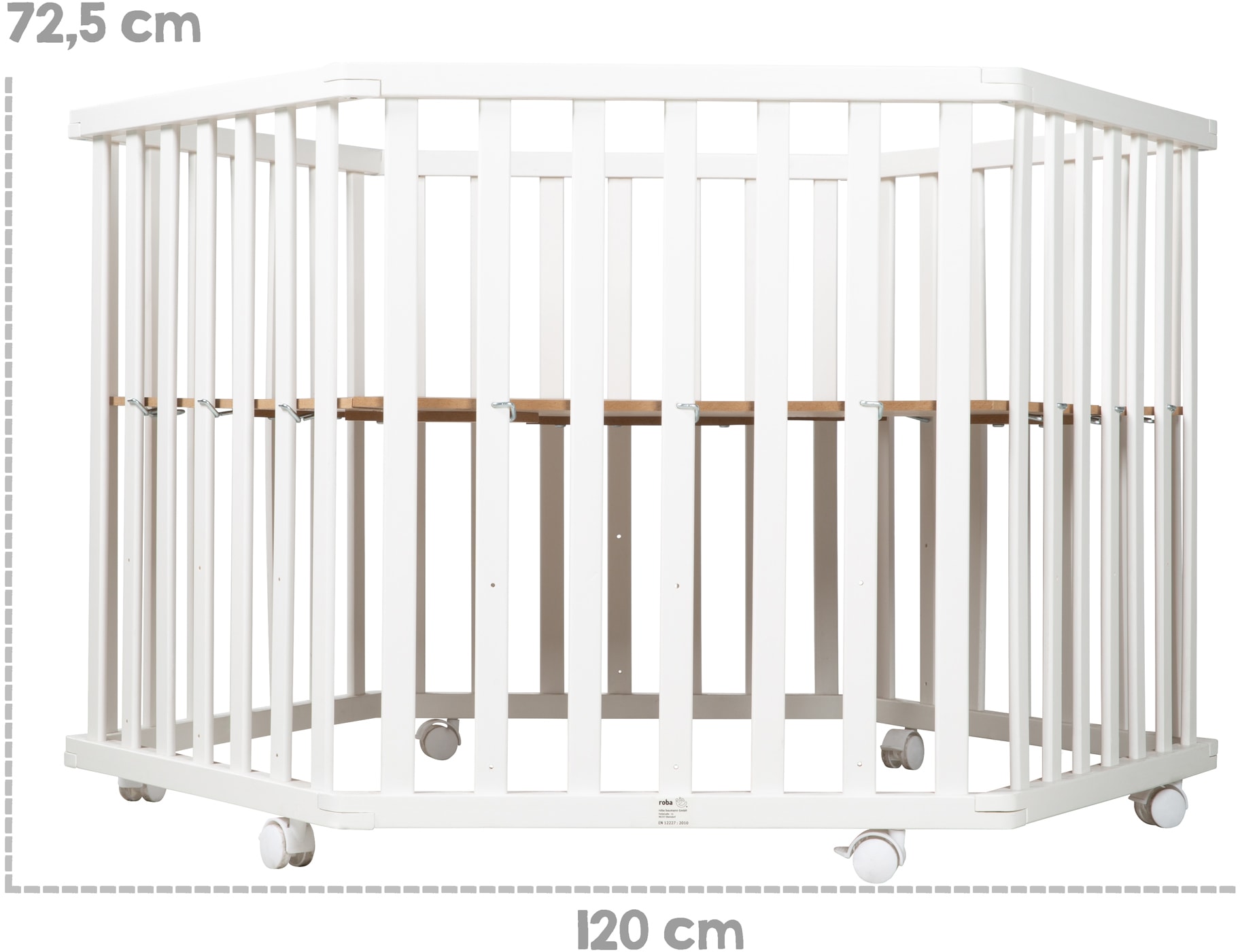 roba® Laufgitter »Style weiß, 6-eckig«, bis 15 kg, mit Laufgittereinlage frosty green