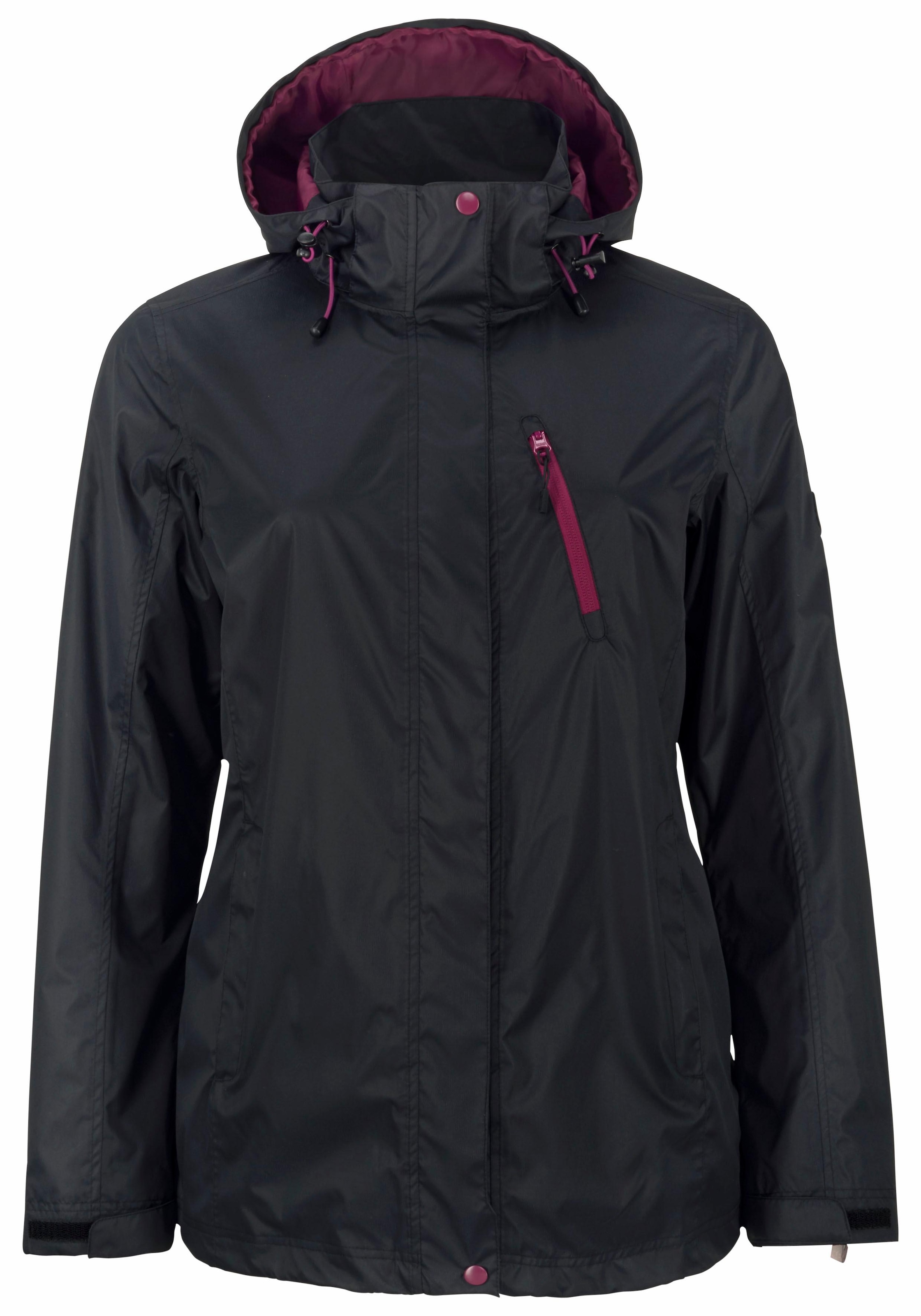 Polarino 3-in-1-Funktionsjacke, bei Windschutzblende mit ♕ Kapuze, St.), (2 mit