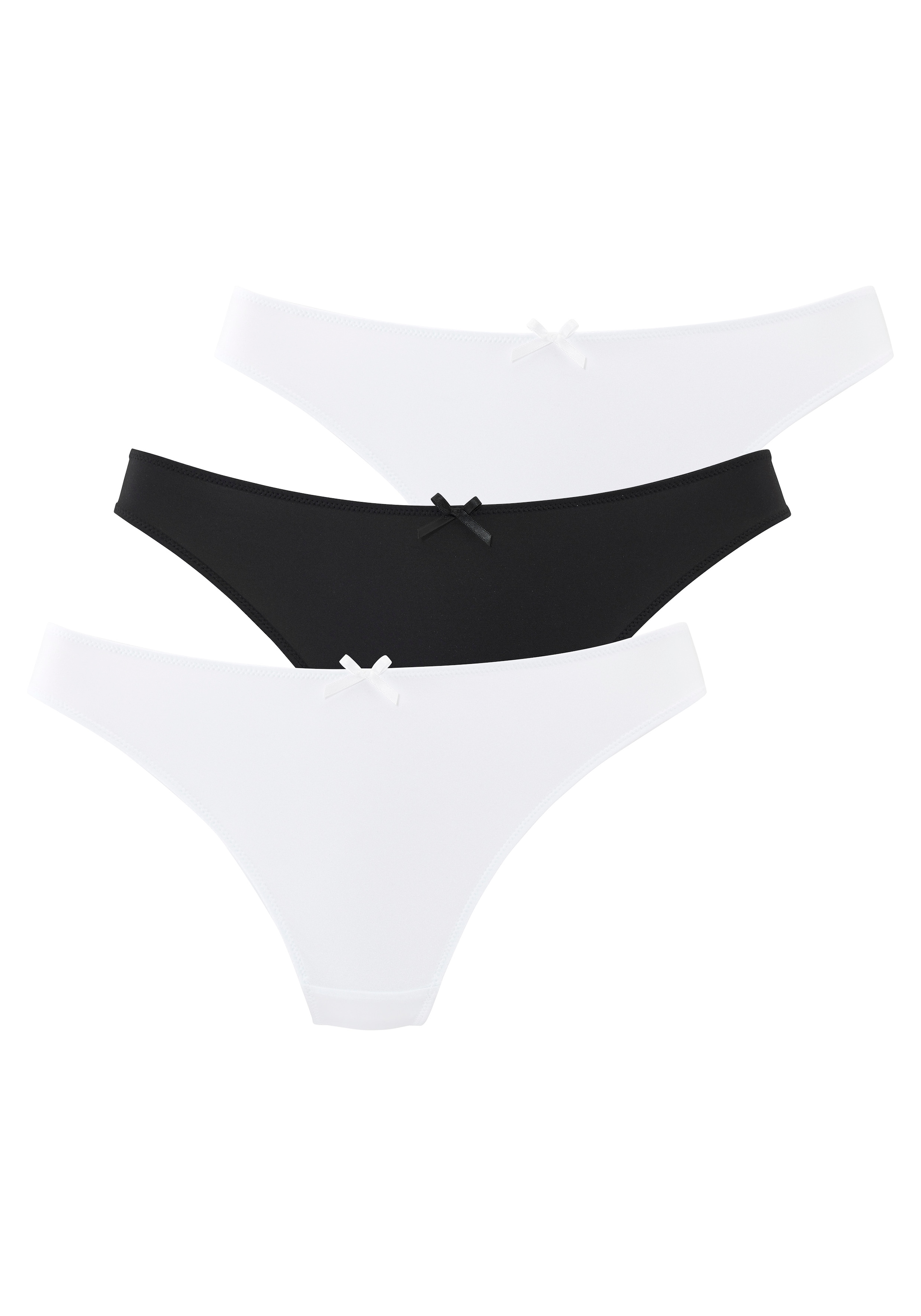 petite fleur String Packung, 3 Stk. mit blumiger Spitze