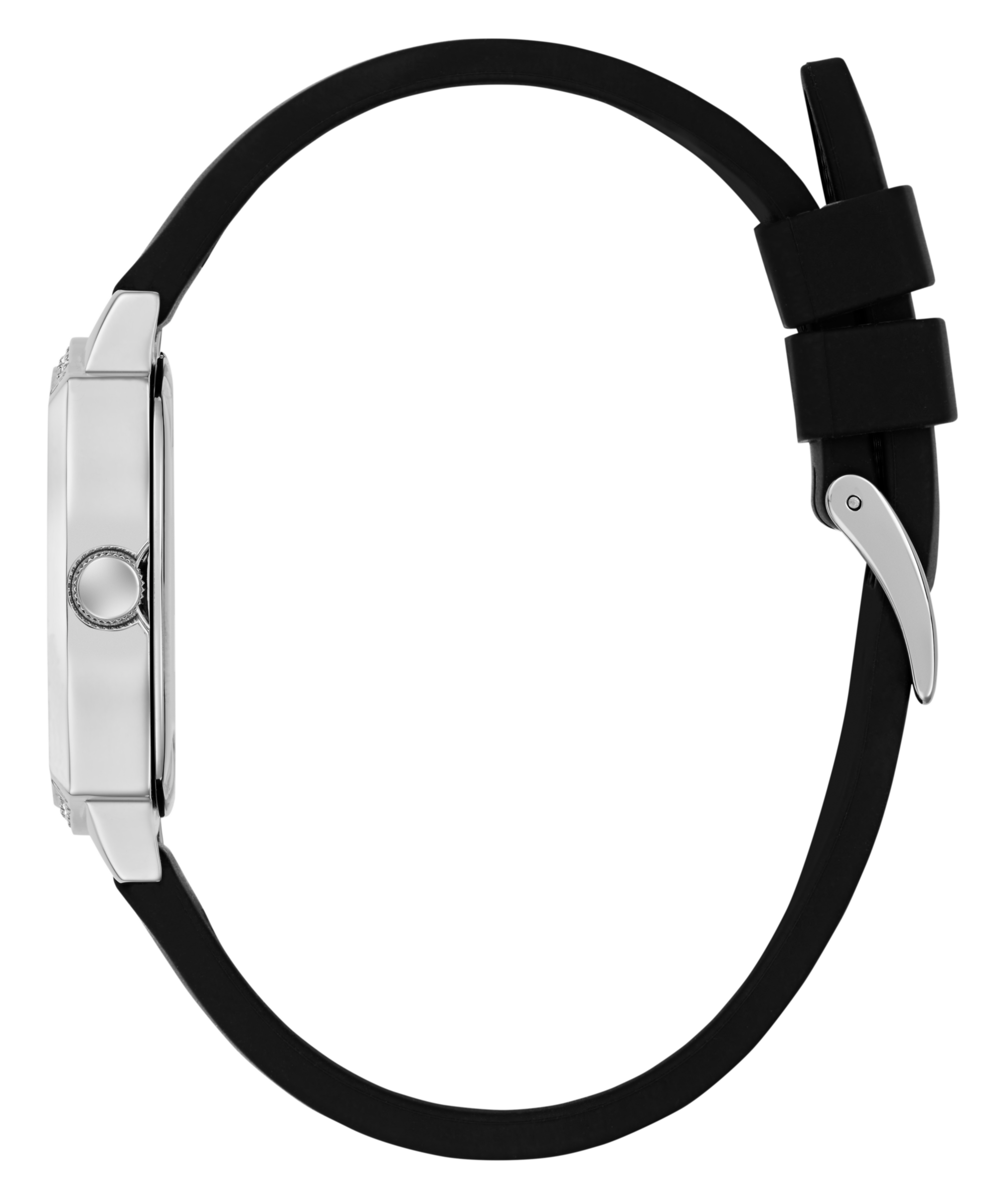 Guess Quarzuhr »LIV« Armbanduhr, Damenuhr, Silikonarmband, Kristallsteine