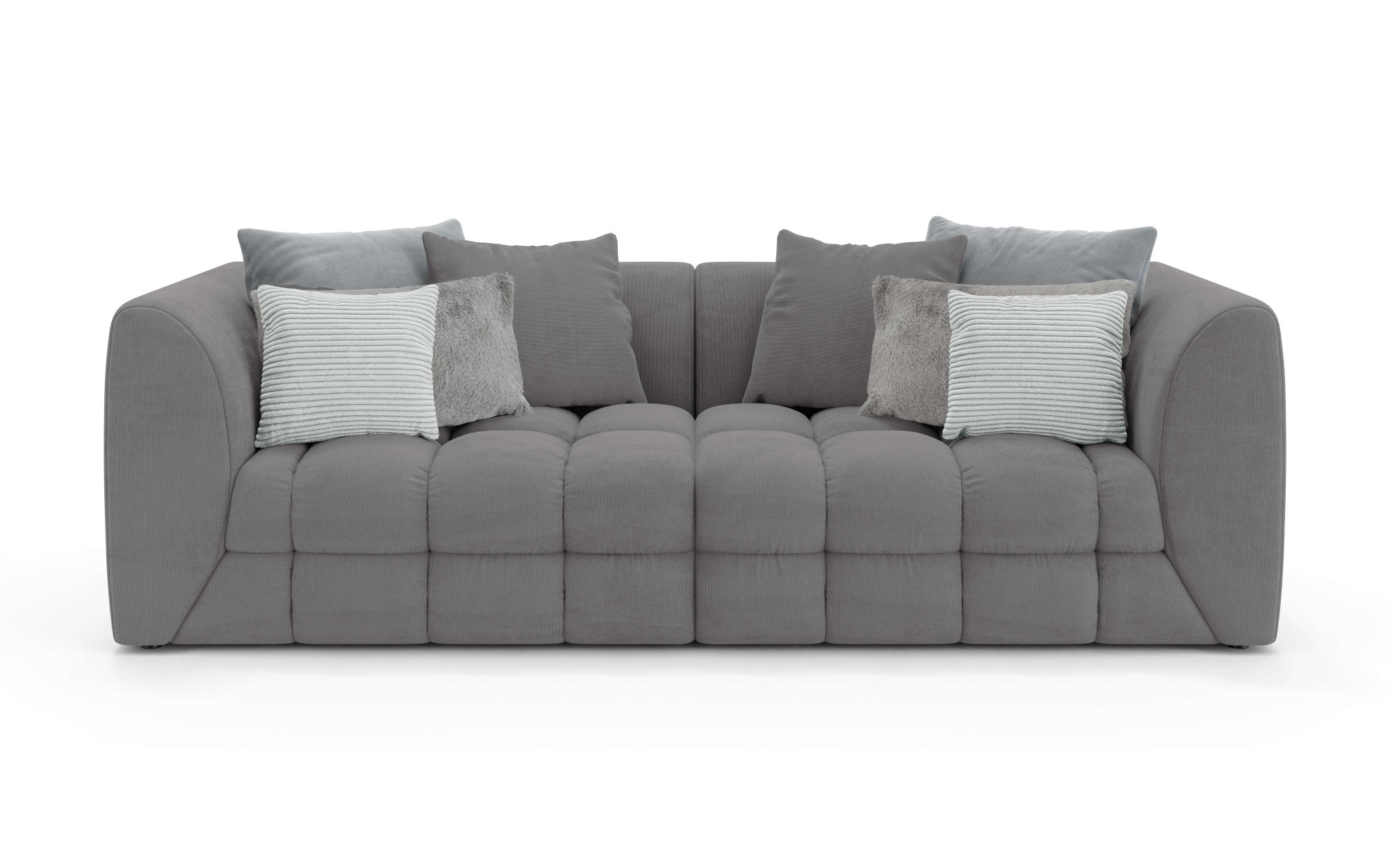 s.Oliver Big-Sofa »COBBO 3-Sitzer Design-Sofa Bubble-Optik, Maße B/T/H: 259/126/104 cm«, mit vielen Kissen, moderne Steppung und hoher Sitzkomfort
