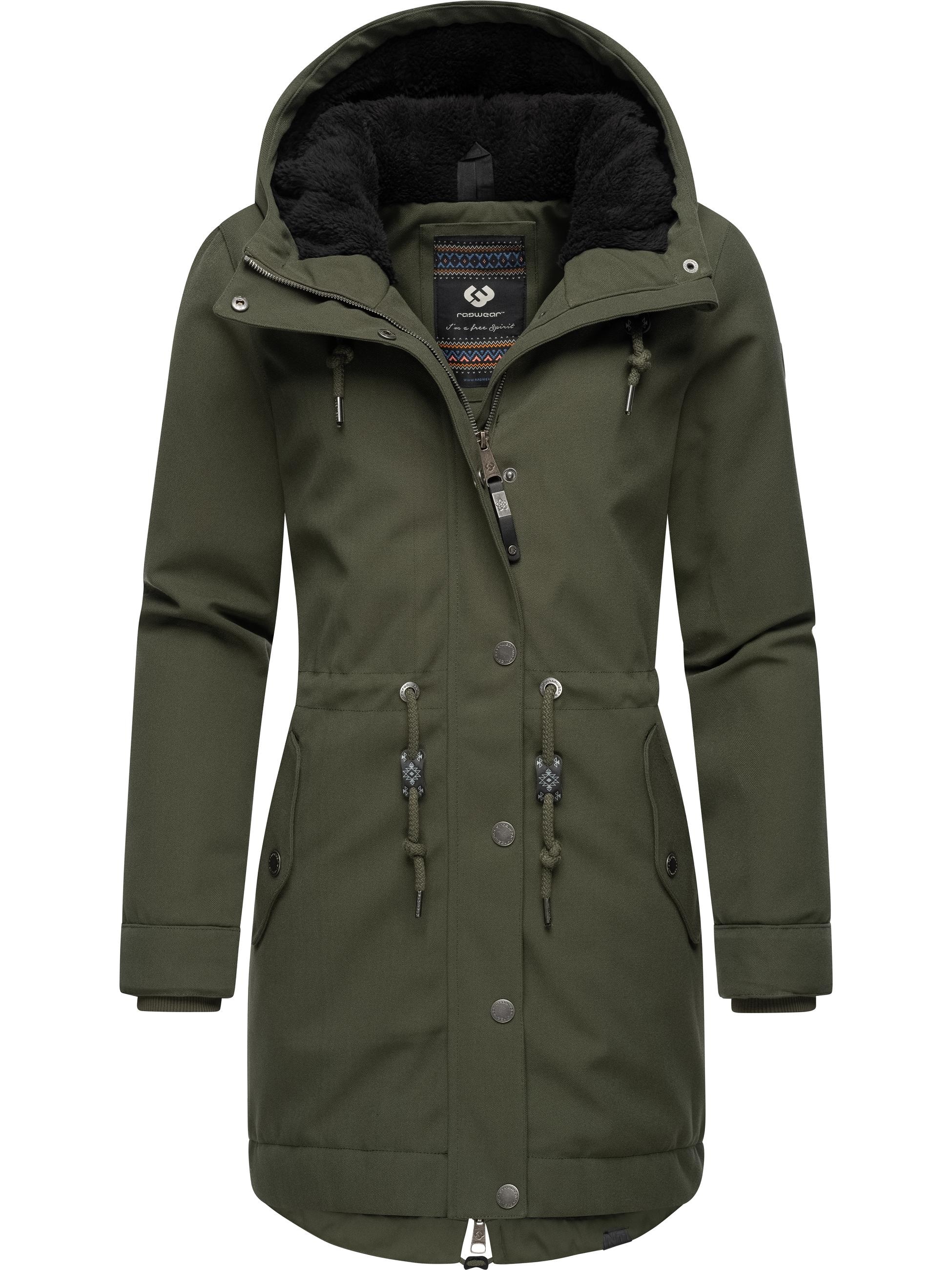 Ragwear Parka »Kurzmantel Canny Canvas«, mit Kapuze, Wasserdichter Damen Wintermantel mit Kapuze