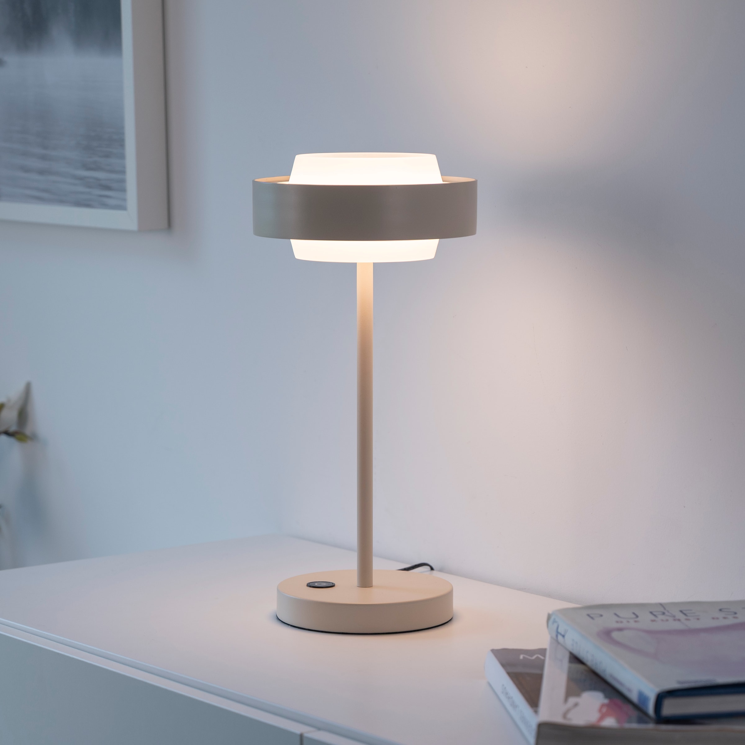 SCHÖNER WOHNEN-Kollektion LED Tischleuchte »ELMO« LED-Board 1 Stk. Warmweiß SCHÖNER WOHNEN Kollektion, Touchdimmer, Memoryfunktion