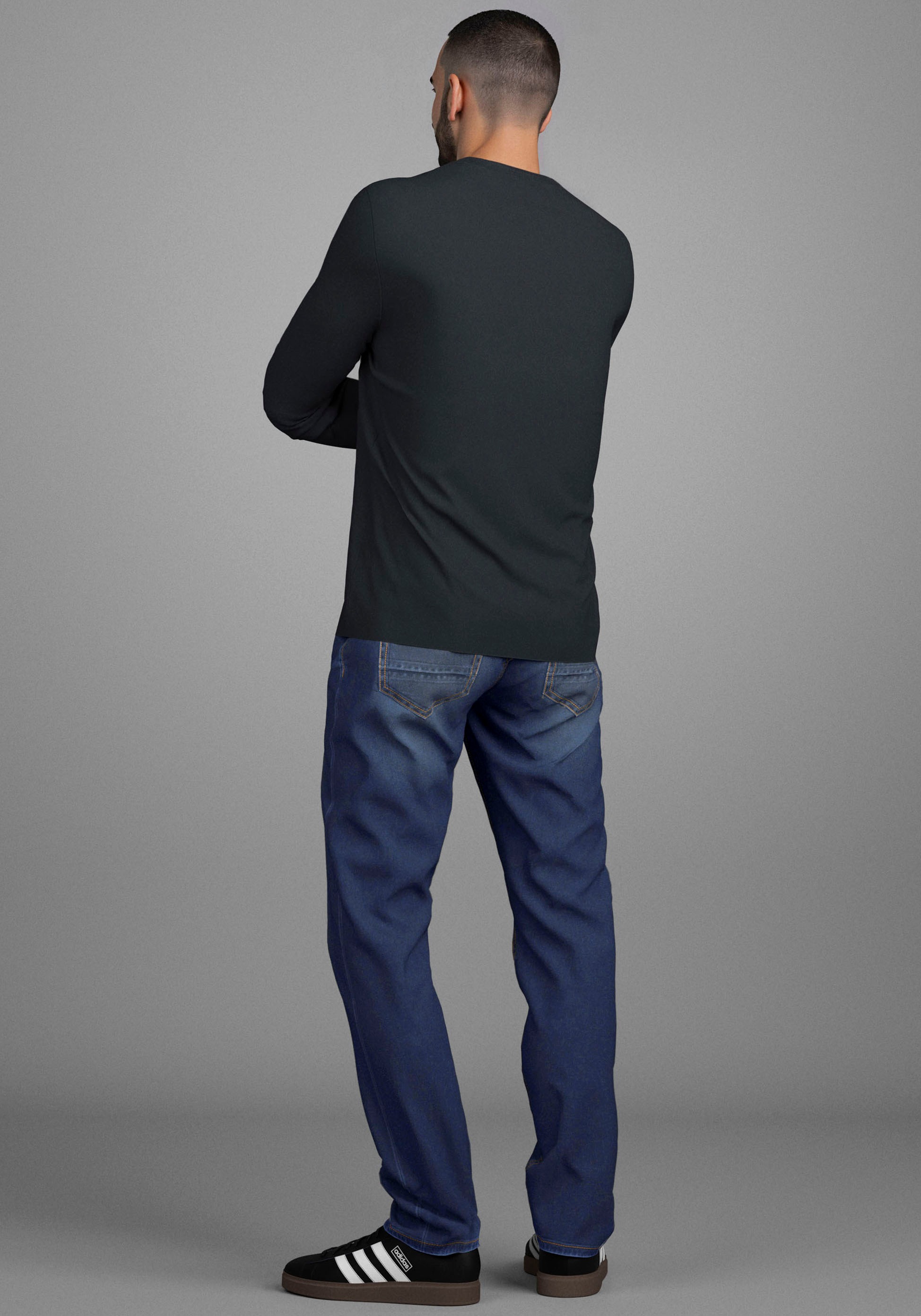 Bruno Banani Langarmshirt schmal geschnitten, mit Marken Aufdruck