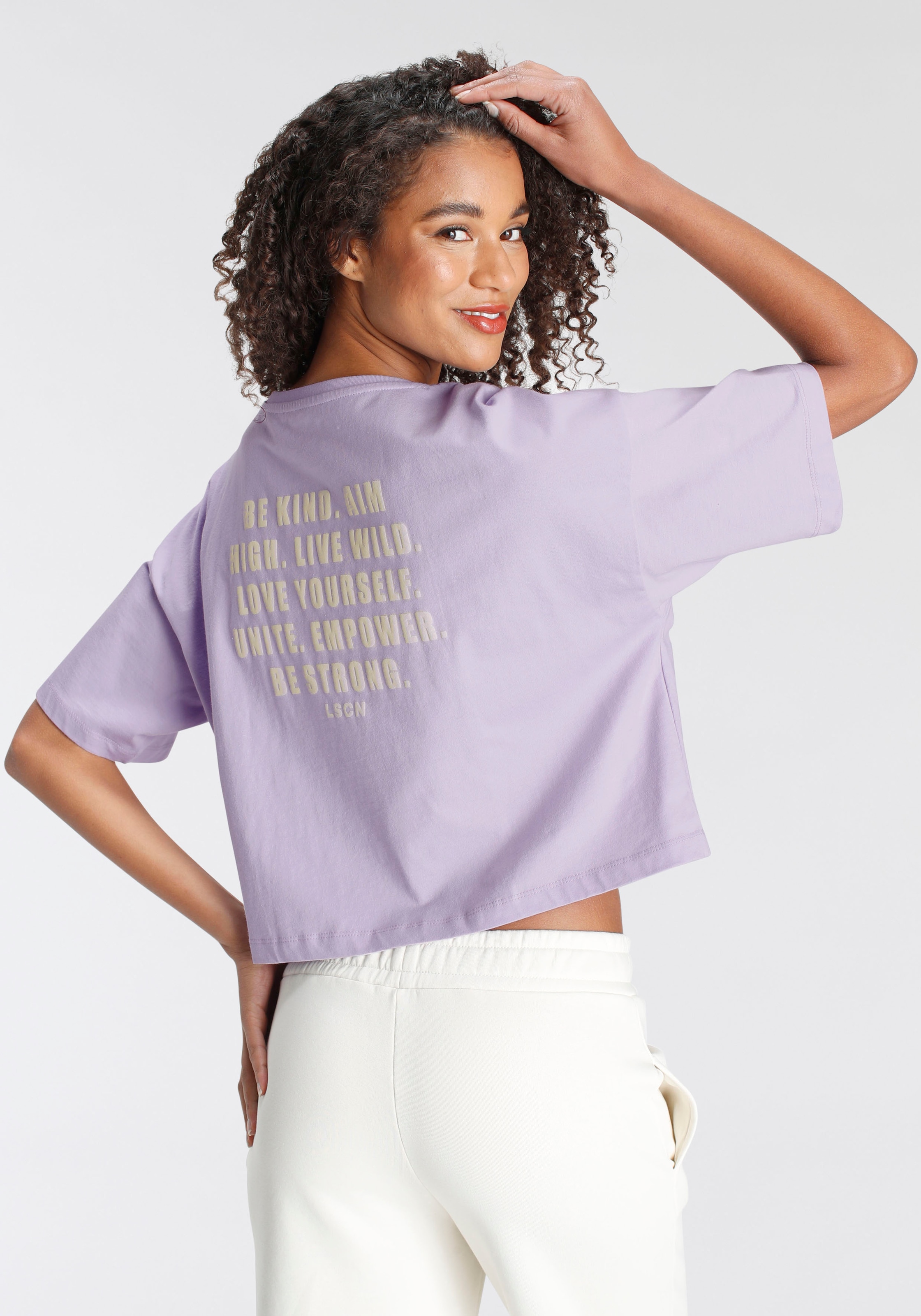 LASCANA Oversize-Shirt, mit Schriftzug auf dem Rücken
