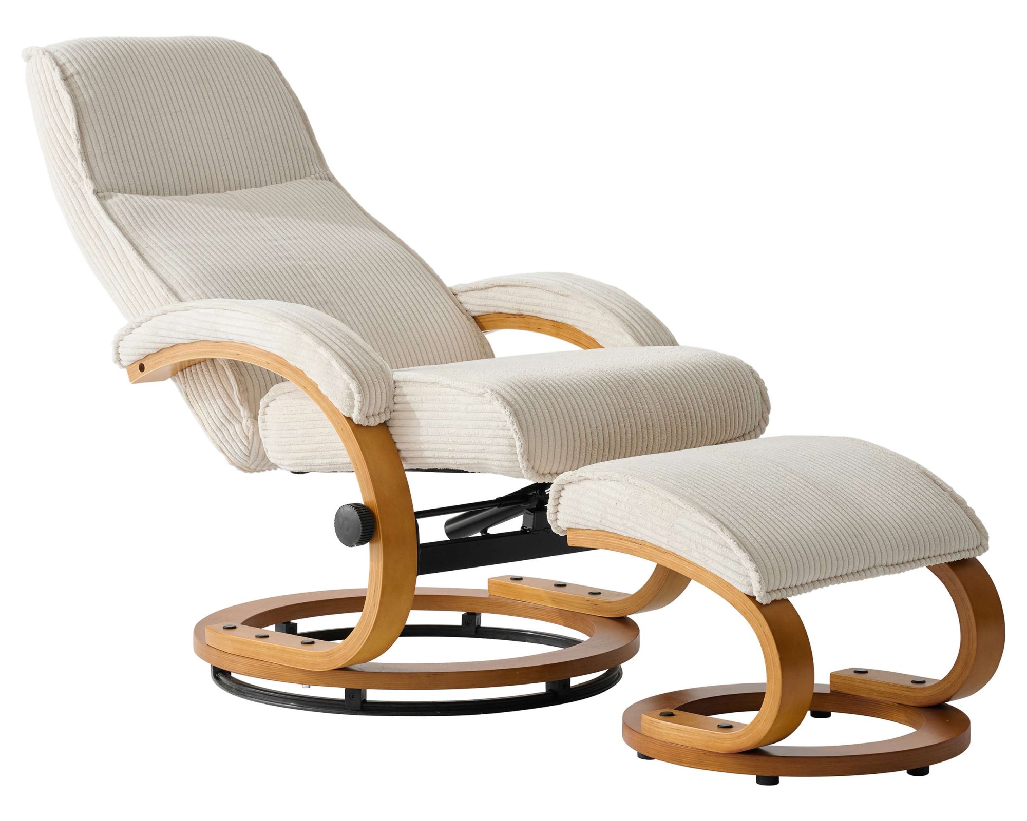 OTTO home Relaxsessel »mit Hocker PARIS neu: Cord - OTTO. Verlässliche Qualität.« bestehend aus Sessel und Hocker,  manuelle Relaxfunktion mit Drehfunktion, neu: Cord-Bezug
