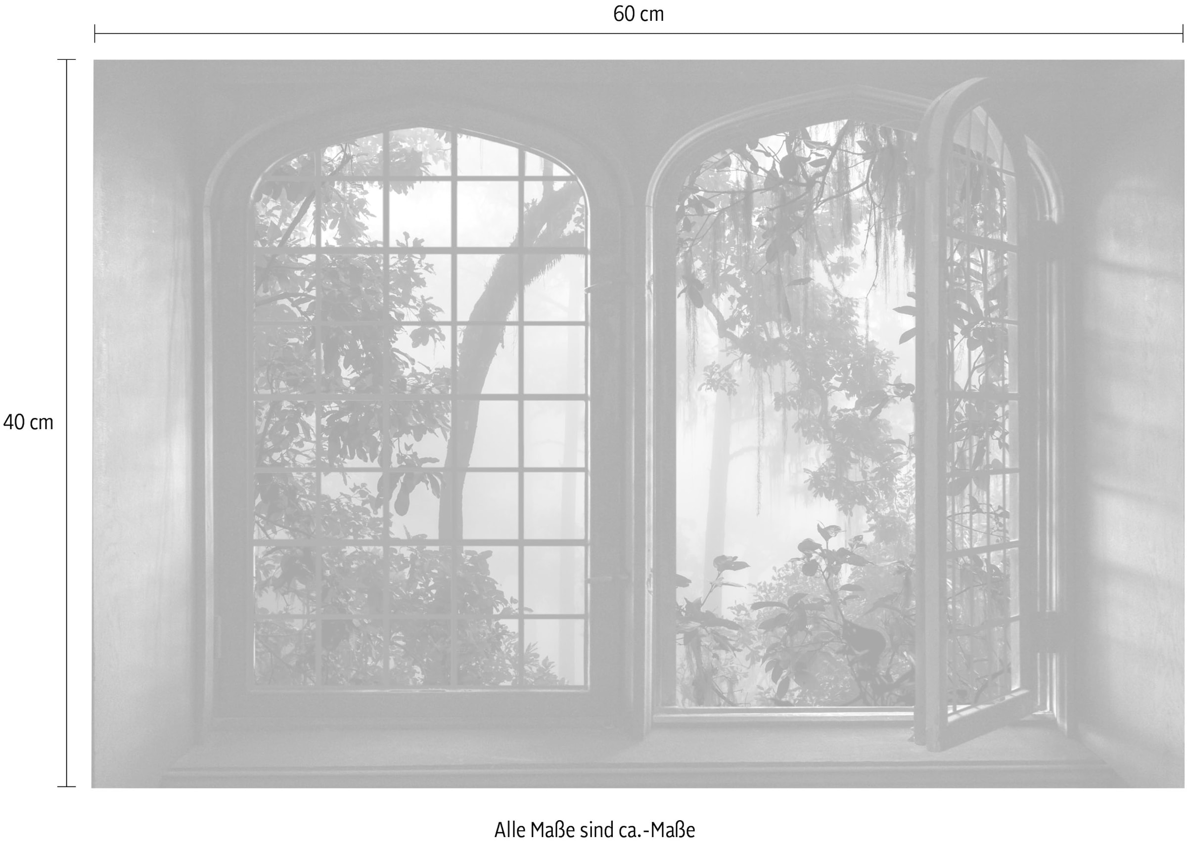 queence Wandsticker »Urwald«, Wandsticker, Wandbild, selbstklebend, 3D, Fenster