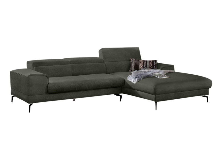W.SCHILLIG Ecksofa »piedroo, Designsofa mit tollem Sitzkomfort, L-Form«, Kopfteilverstellung, wahlweise mit Sitztiefenverstellung, Breite 303cm