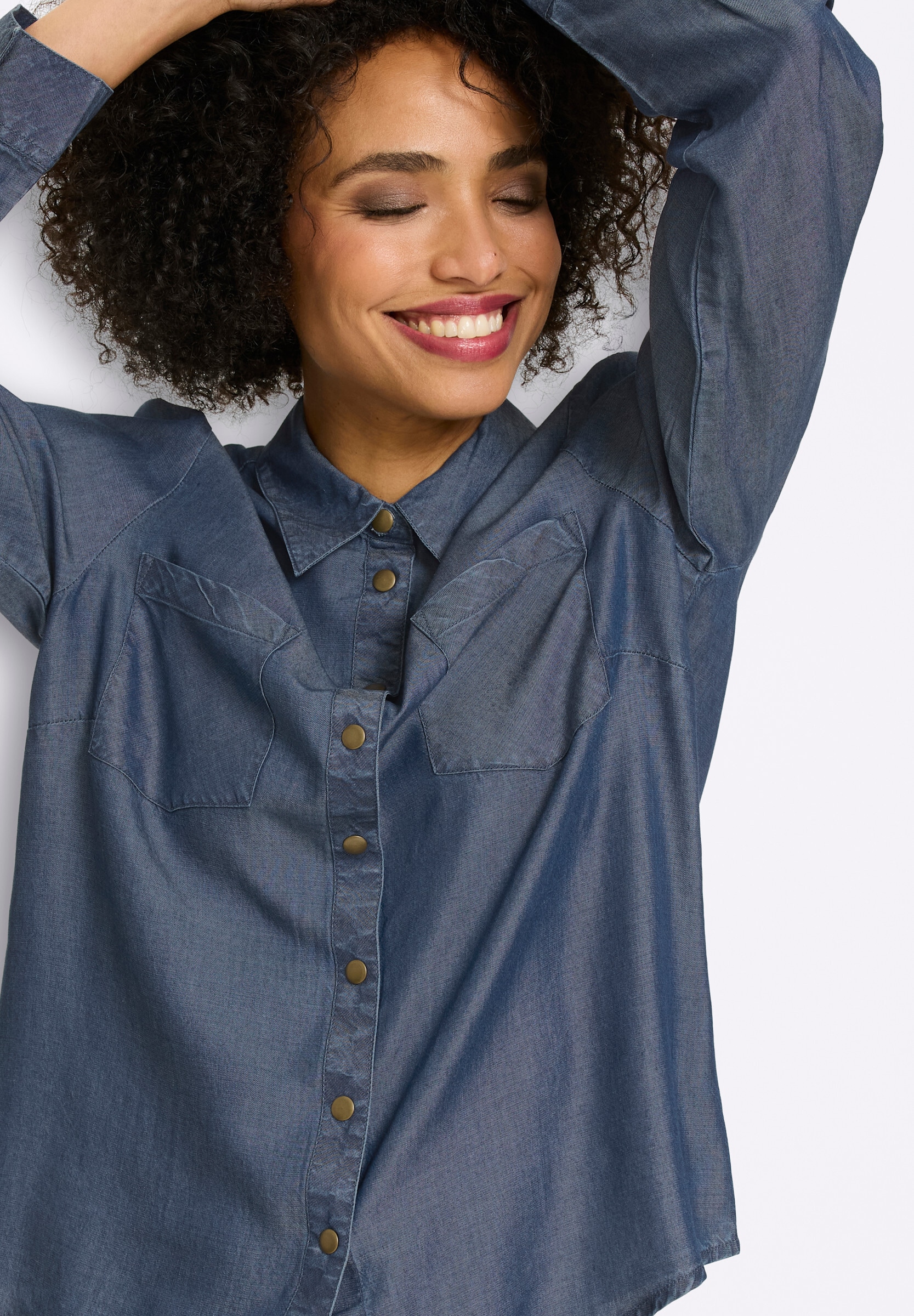 heine Hemdbluse »Hemdbluse Langarm-Bluse in Denim-Optik«