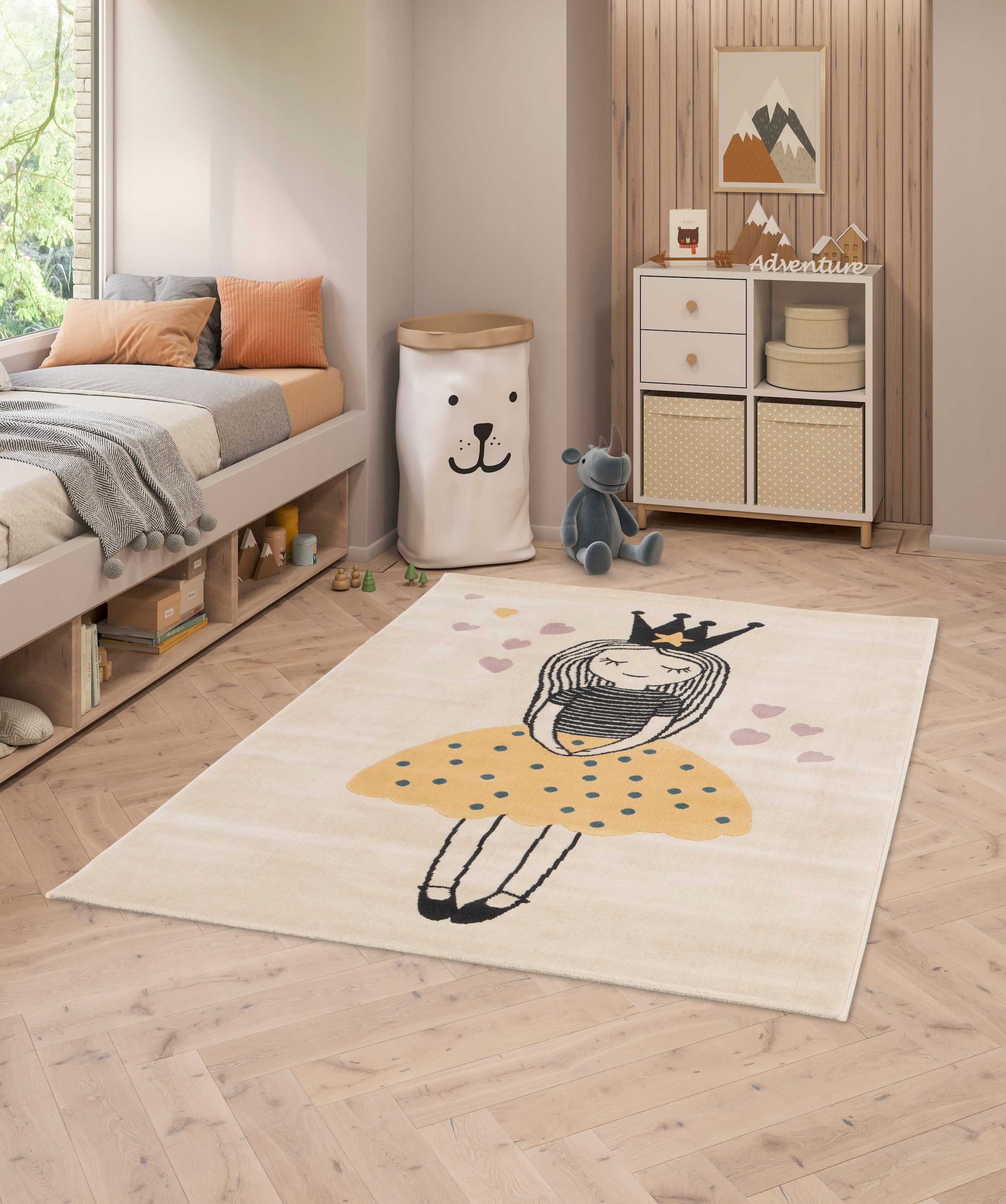 Primaflor-Ideen in Textil Kinderteppich »COCOON - Mächenzauber«, rechteckig, 6 mm Höhe, Kurzflor, Motiv Prinzessin