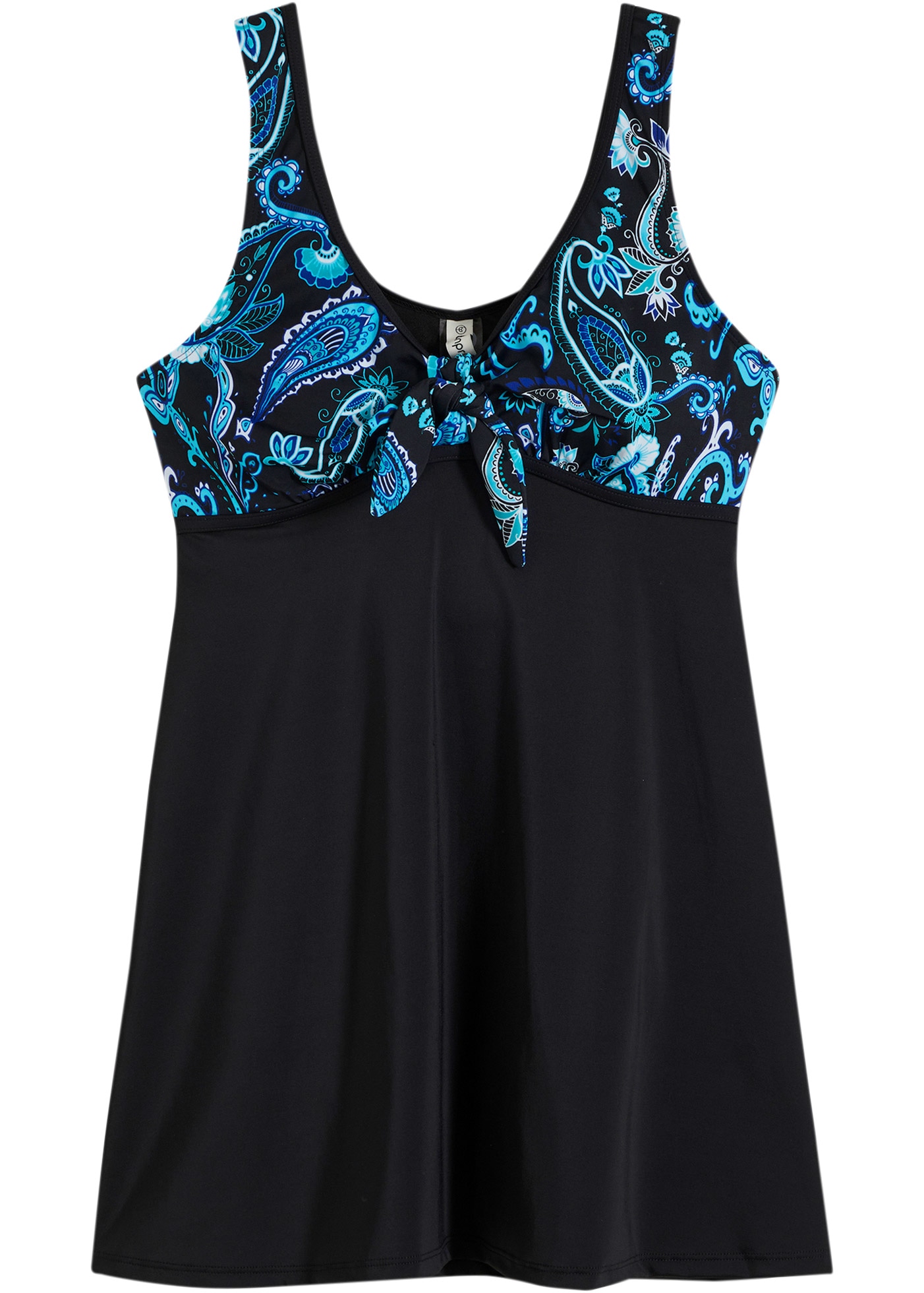 bonprix Tankini-Top »Long-Tankinioberteil mit breiten Trägern« breites Long-Tankinioberteil, unifarben mit Farbeinsätzen