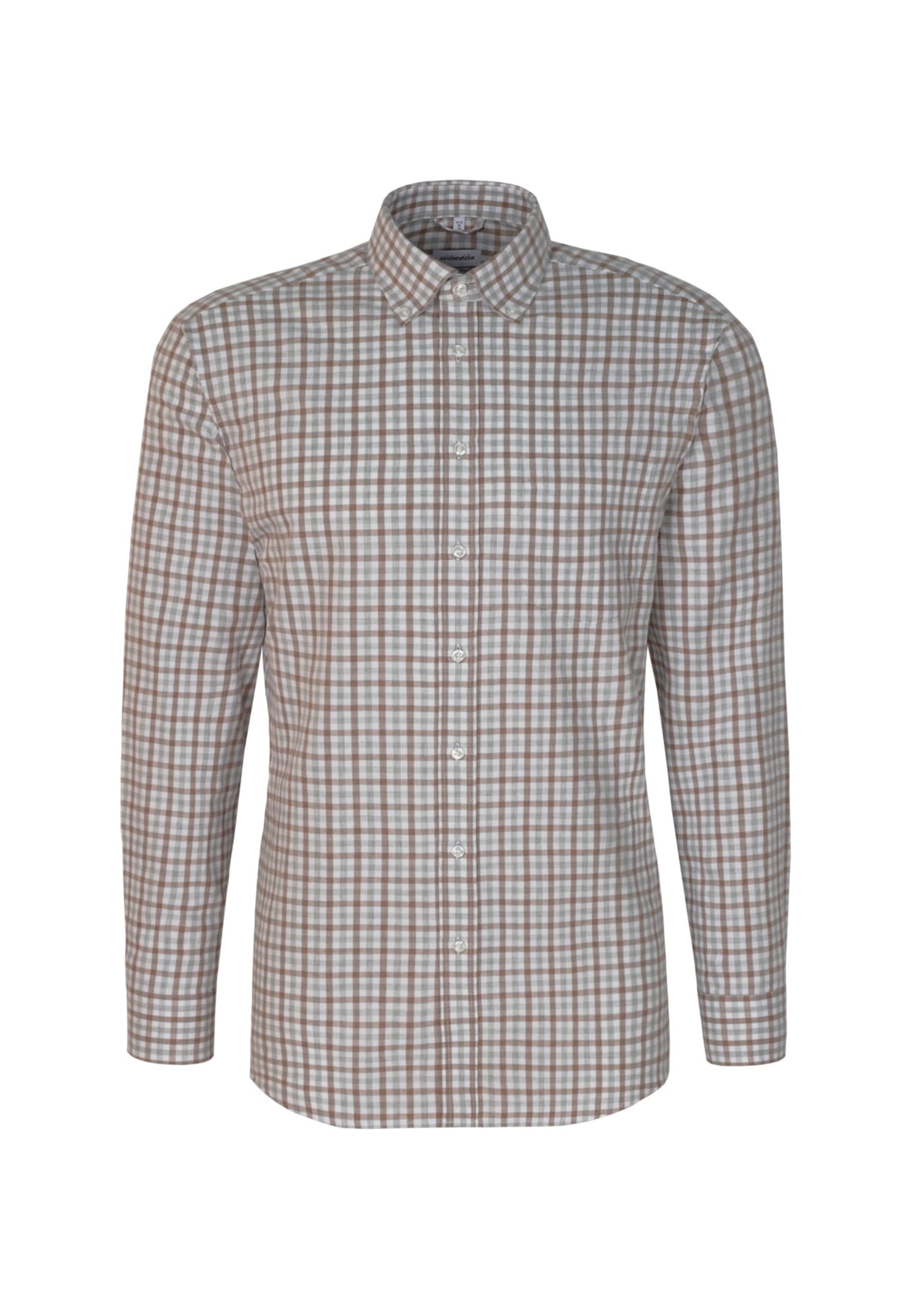 seidensticker Flanellhemd »Comfort«, Comfort Langarm Button-Down-Kragen Karo