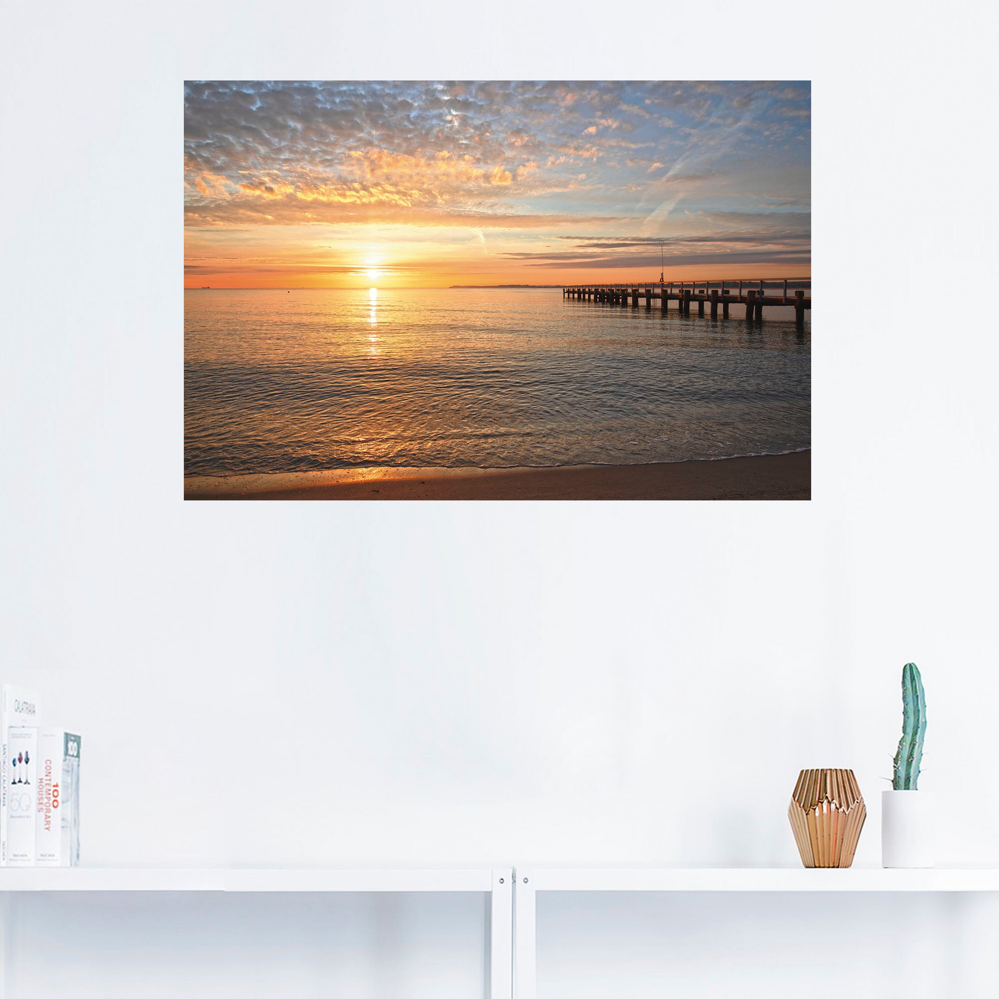 Artland Wandbild »Früh morgens an der Ostsee«, Bilder vom Sonnenuntergang & -aufgang, (1 St.), als Alubild, Outdoorbild, Leinwandbild, Poster, Wandaufkleber