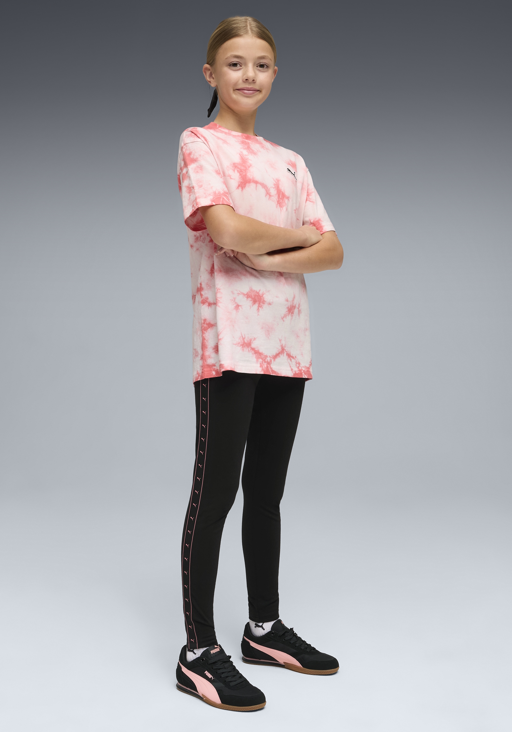 PUMA Leggings »ESS TAPE LEGGINGS G«  aus Baumwollmischung, schmale Passform, sportlicher Stil