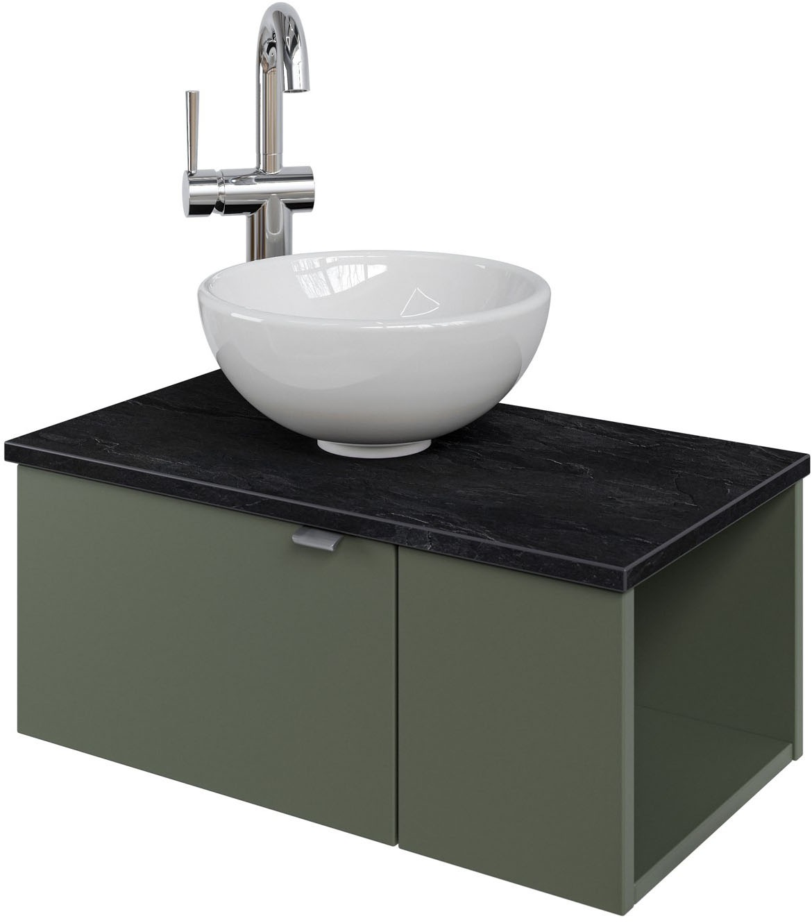 Waschtisch »Serie 6915 Waschschale mit Unterschrank für Gästebad, Gäste WC«, 61 cm mit...