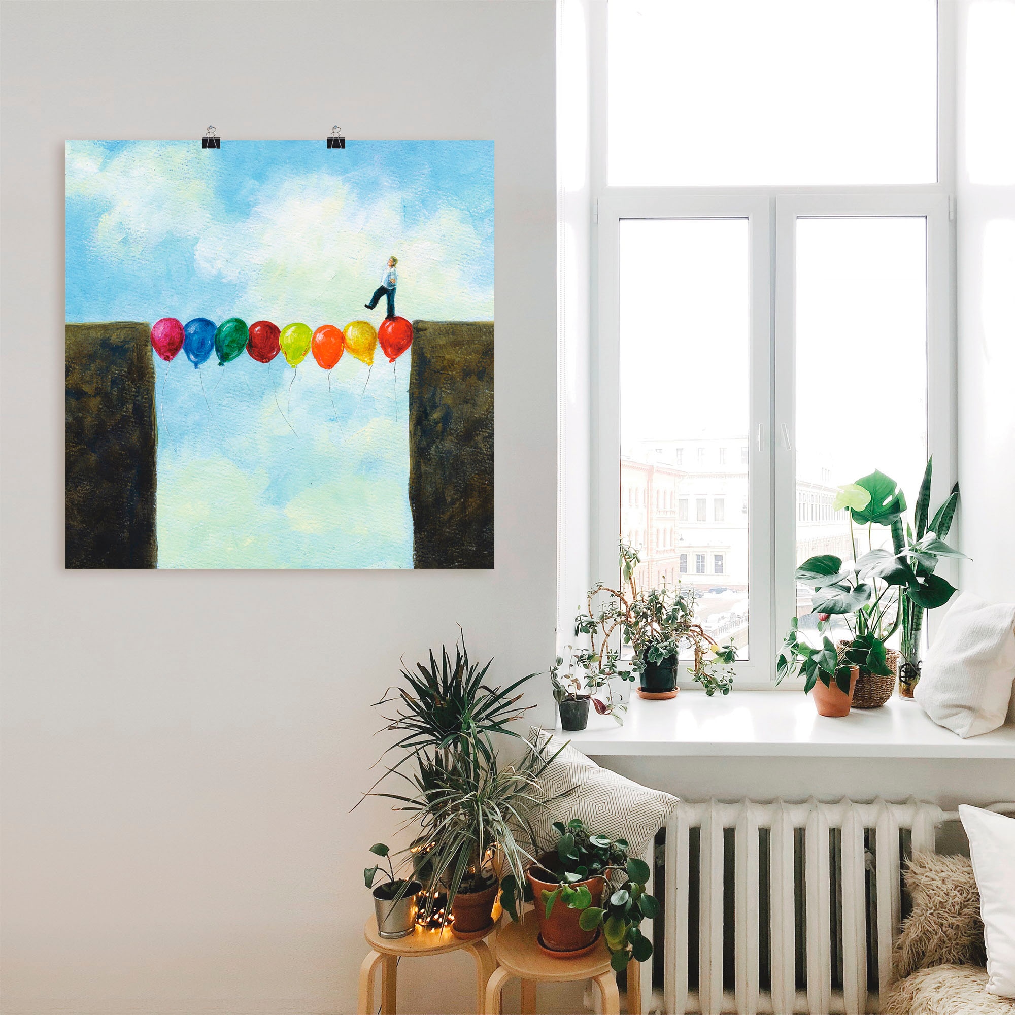Artland Wandbild »Eine Brücke schlagen«, Mann, (1 St.), als Leinwandbild, Poster in verschied. Größen