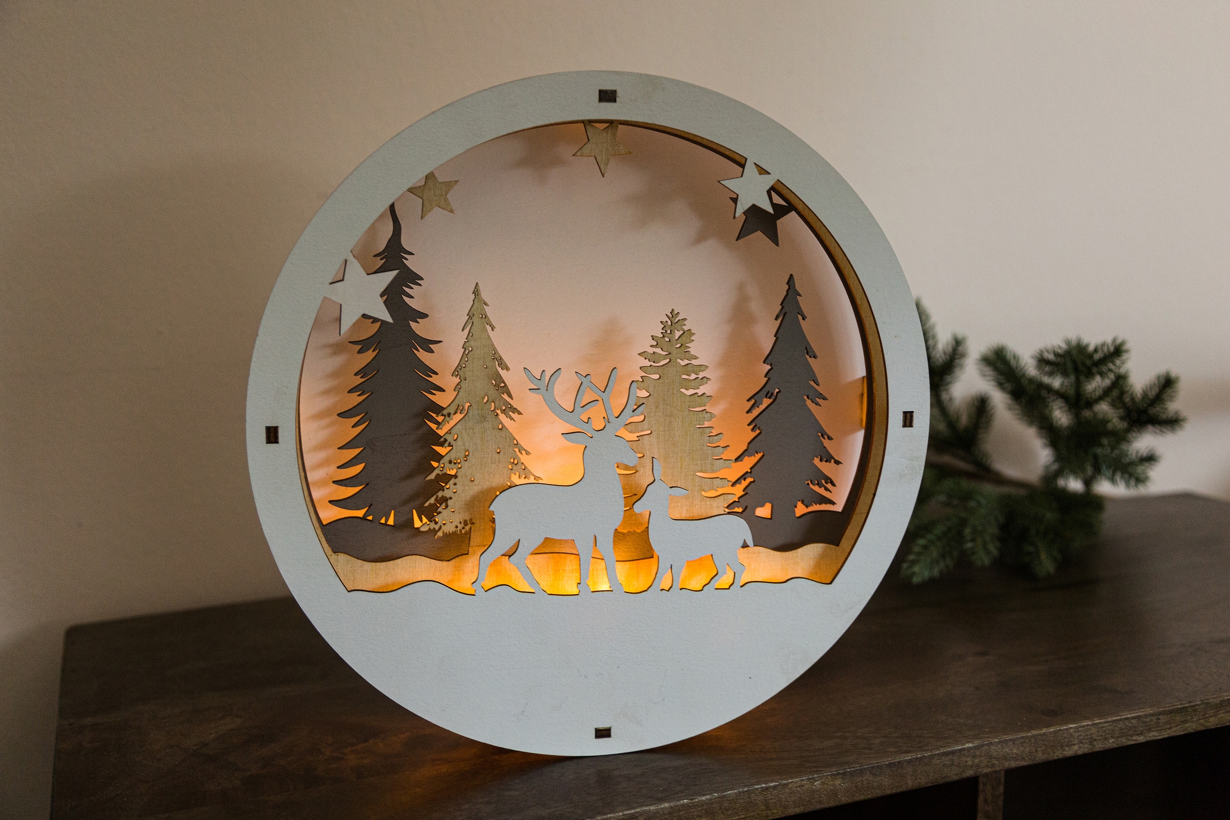 Myflair Möbel & Accessoires Weihnachtsszene »Weihnachtsdeko«,  Winterszenerie, mit LED Beleuchtung, Höhe ca. 29 cm günstig online kaufen