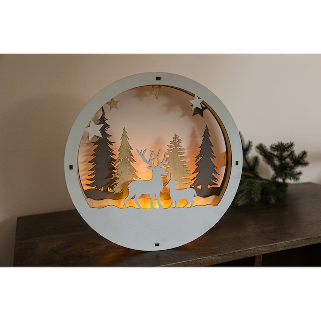 Myflair Möbel & Accessoires Weihnachtsszene »Weihnachtsdeko«,  Winterszenerie, mit LED Beleuchtung, Höhe ca. 29 cm günstig online kaufen