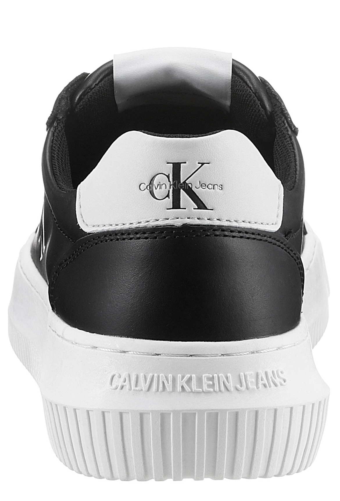 Calvin Klein Jeans Plateausneaker »CHUNKY CUPSOLE MONO LTH WN«, Freizeitschuh, Halbschuh, Schnürschuh mit CK-Schriftzug an der Seite