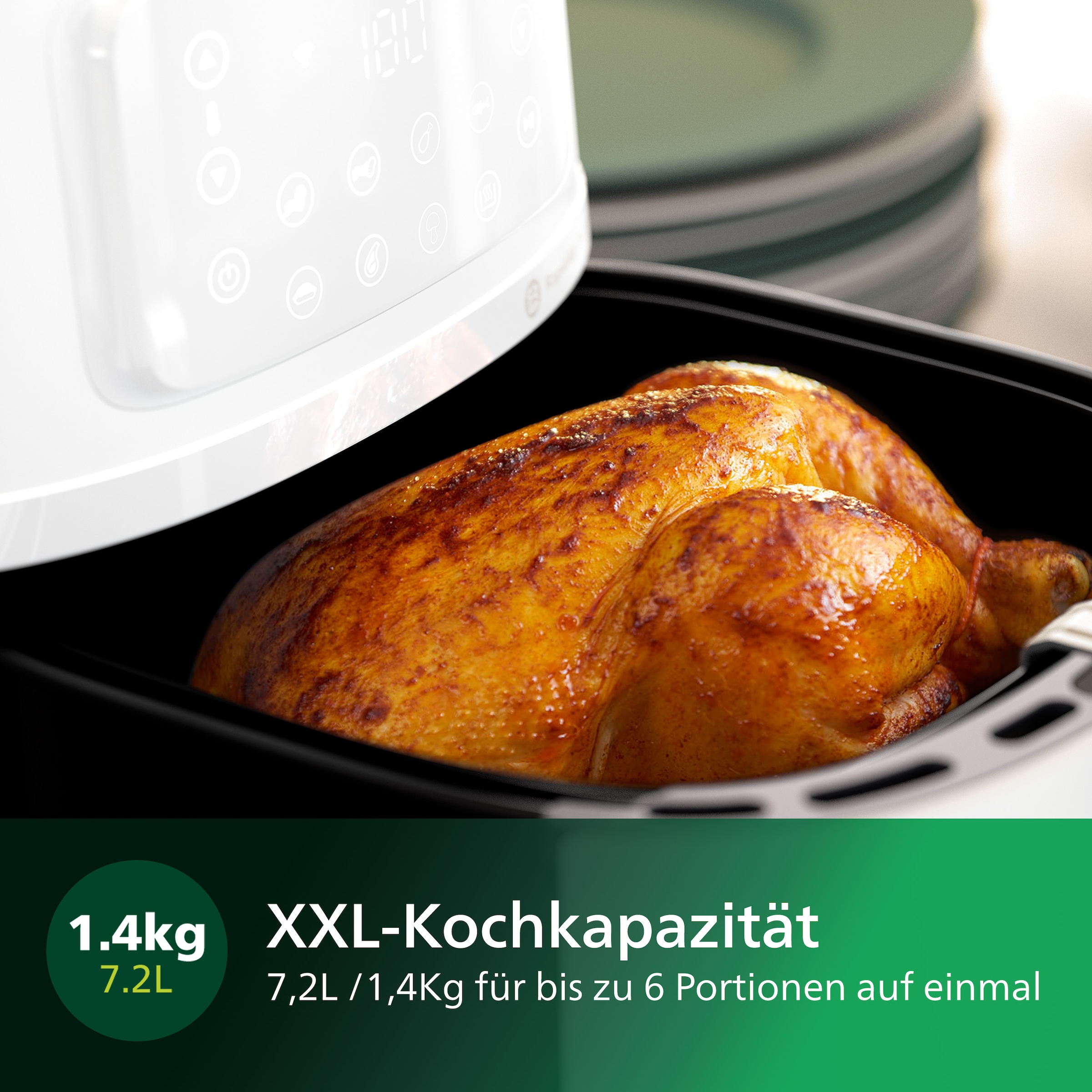 Philips Heißluftfritteuse »Airfryer XXL HD9285/90, 7,2 l«, 2000 W, mit 7 Voreinstellungen, WiFi Konnektivität und Warmhaltefunktion