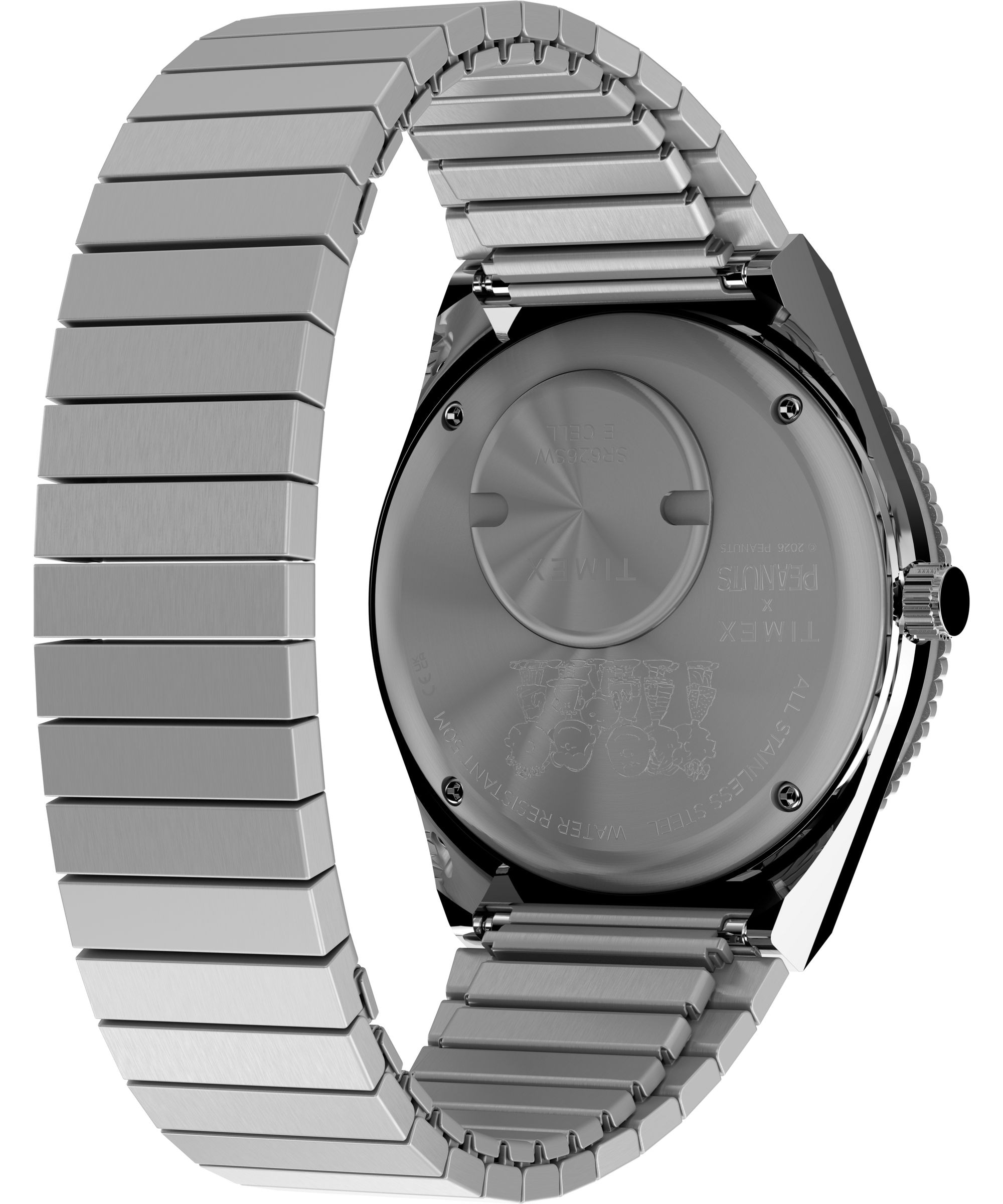 Timex Quarzuhr »Timex x Peanuts Q Timex« Armbanduhr, Damenuhr, Edelstahlarmband, analog, Beleuchtung